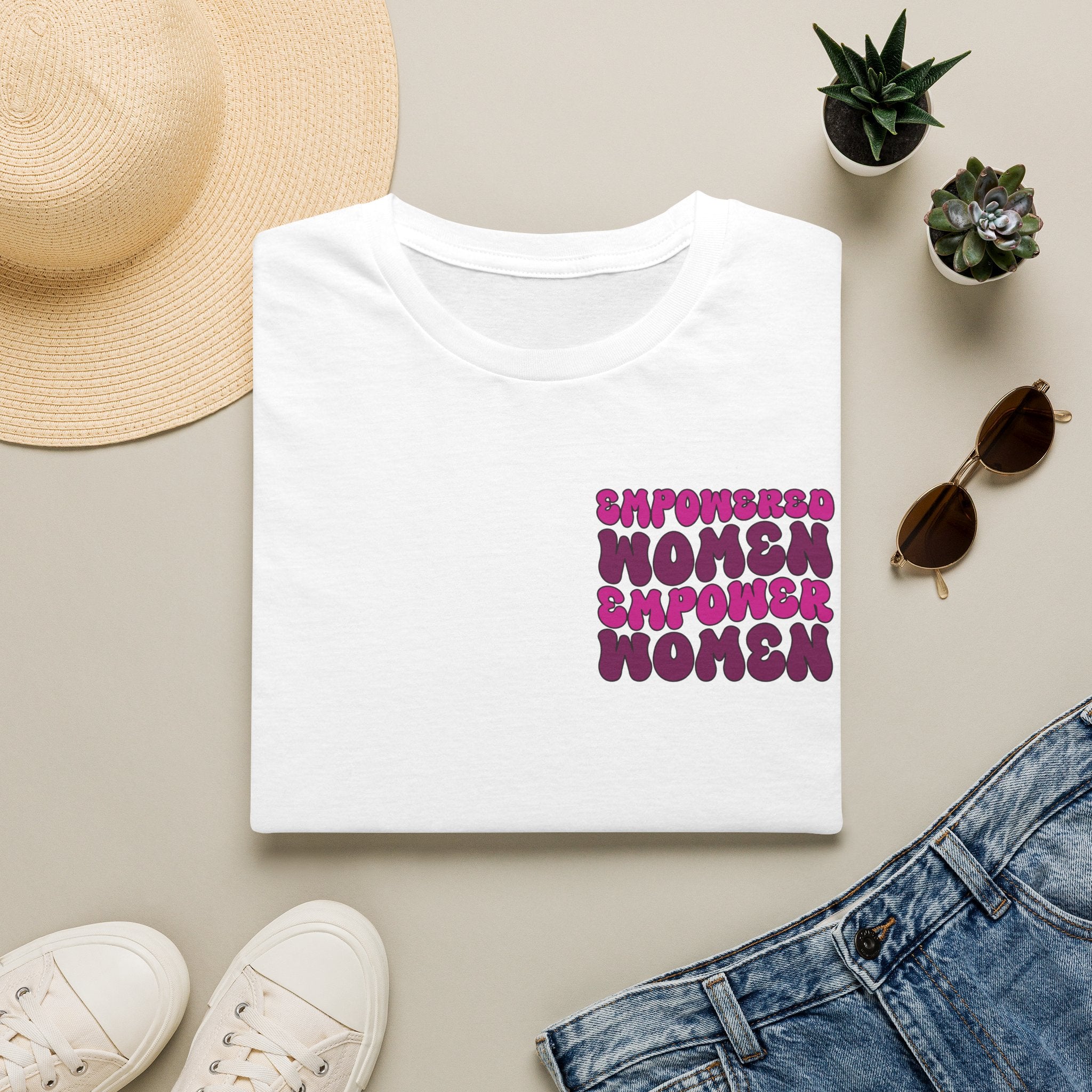 T-Shirt — Empowered Women Empower Women Retro Script Chest Design