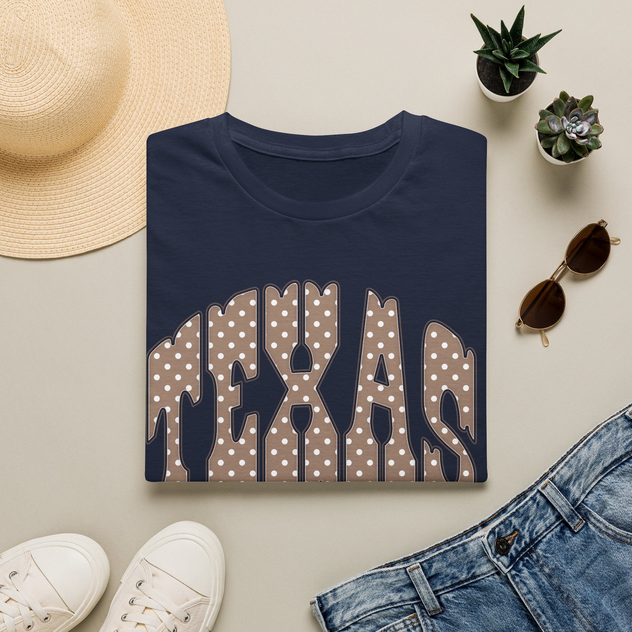 Texas Polka Dot Tee — Retro Western State Graphic T-Shirt