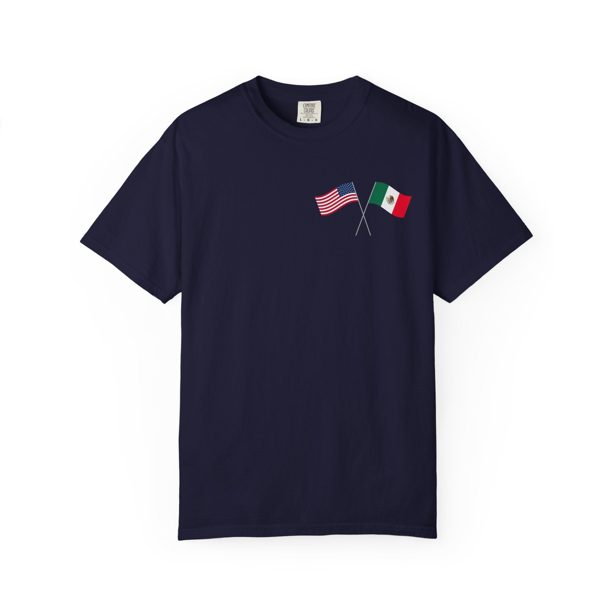 Rose Bouquet T-Shirt — Vintage Red & Blue Floral Back Graphic