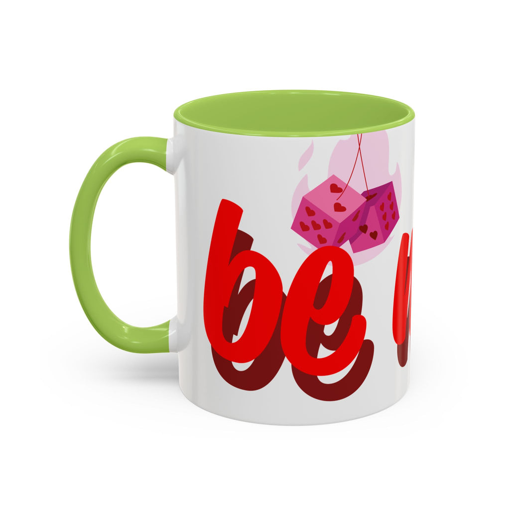 Be Mine Mug | Heart Valentine Coffee Mug, Accent Handle and Rim