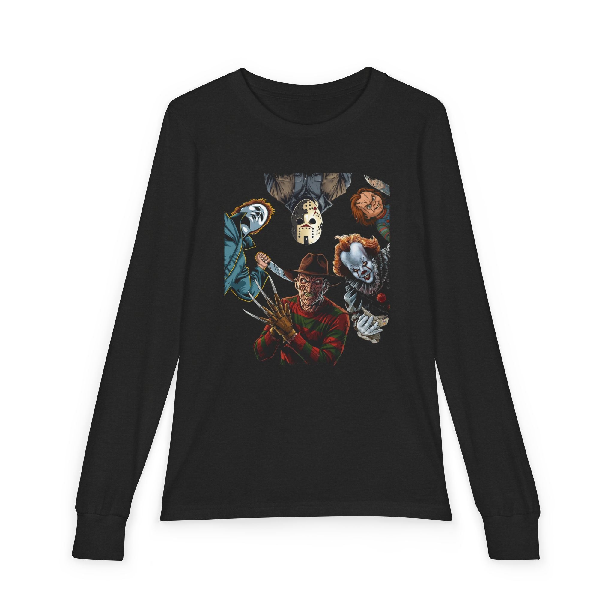 Horror Icons Youth Long Sleeve Tee - Freddy, Jason & More Graphic