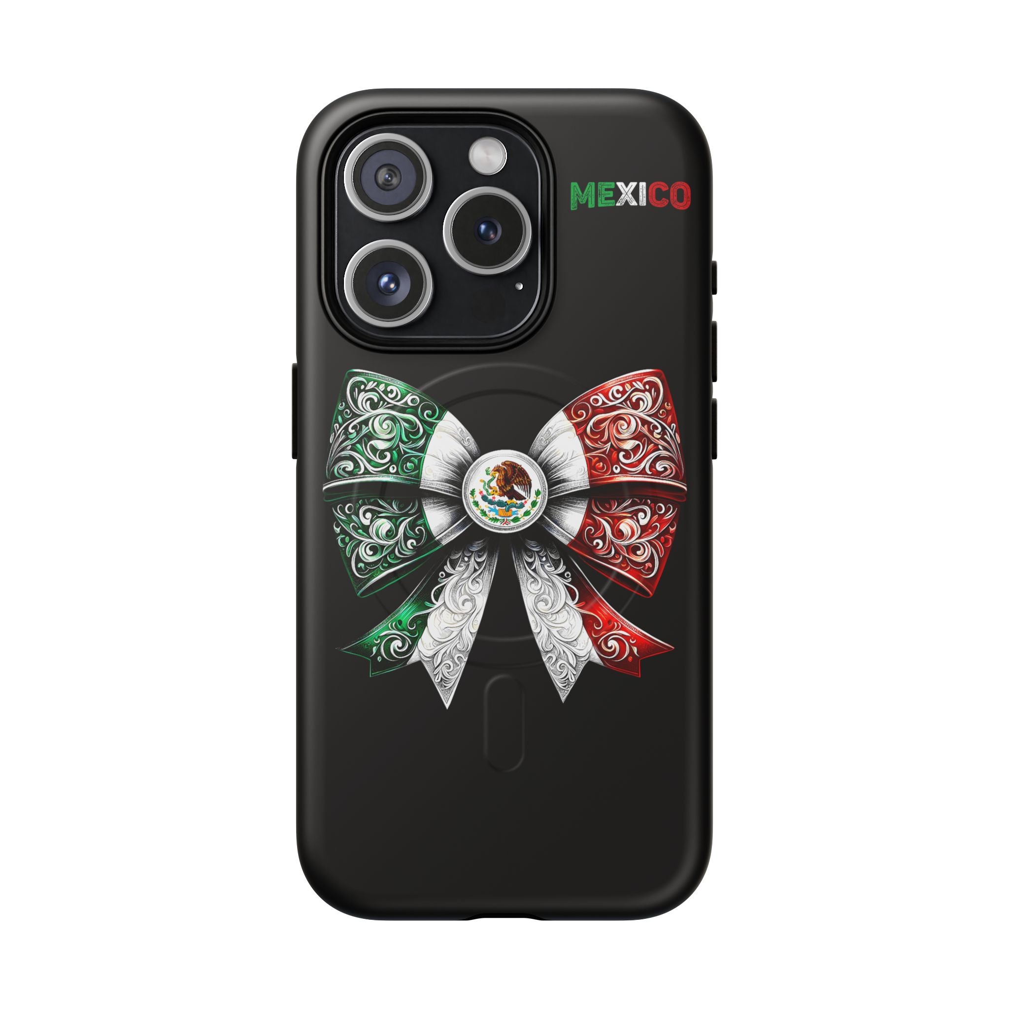 Mexican Flag Bow Tough Magnetic Phone Case — Patriotic Mexico iPhone Cover