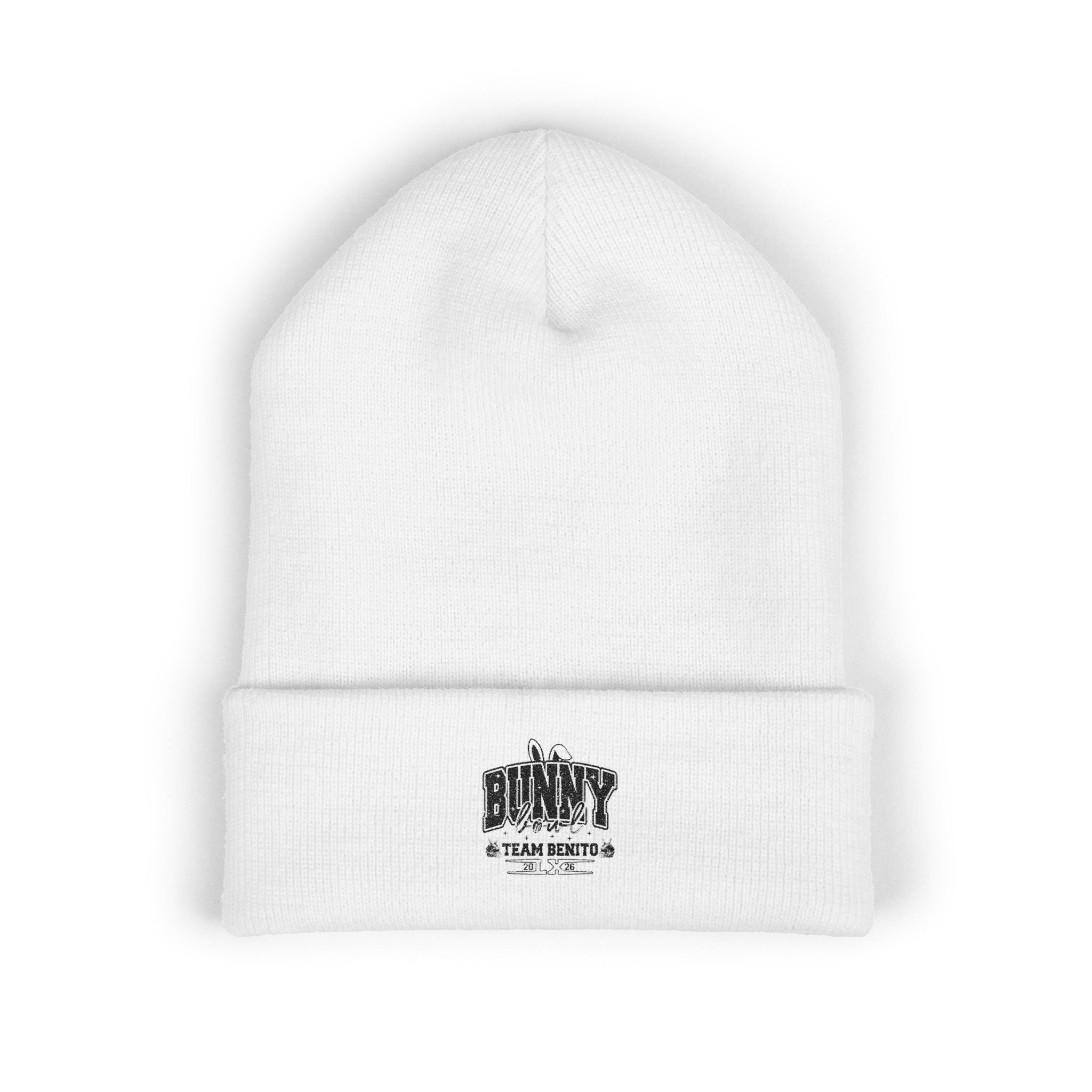 Embroidered "BUNNY" Classic Cuffed Beanie – Cozy Knit Hat