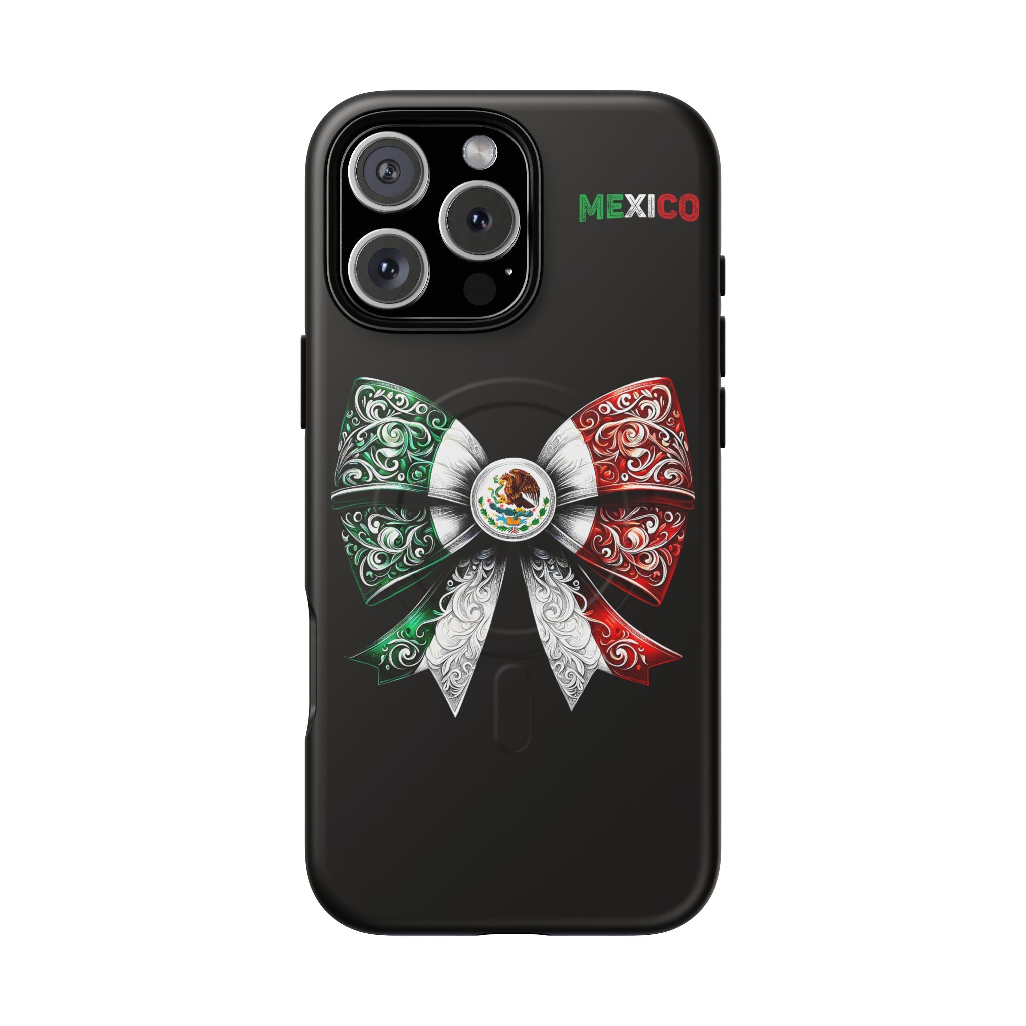 Mexican Flag Bow Tough Magnetic Phone Case — Patriotic Mexico iPhone Cover