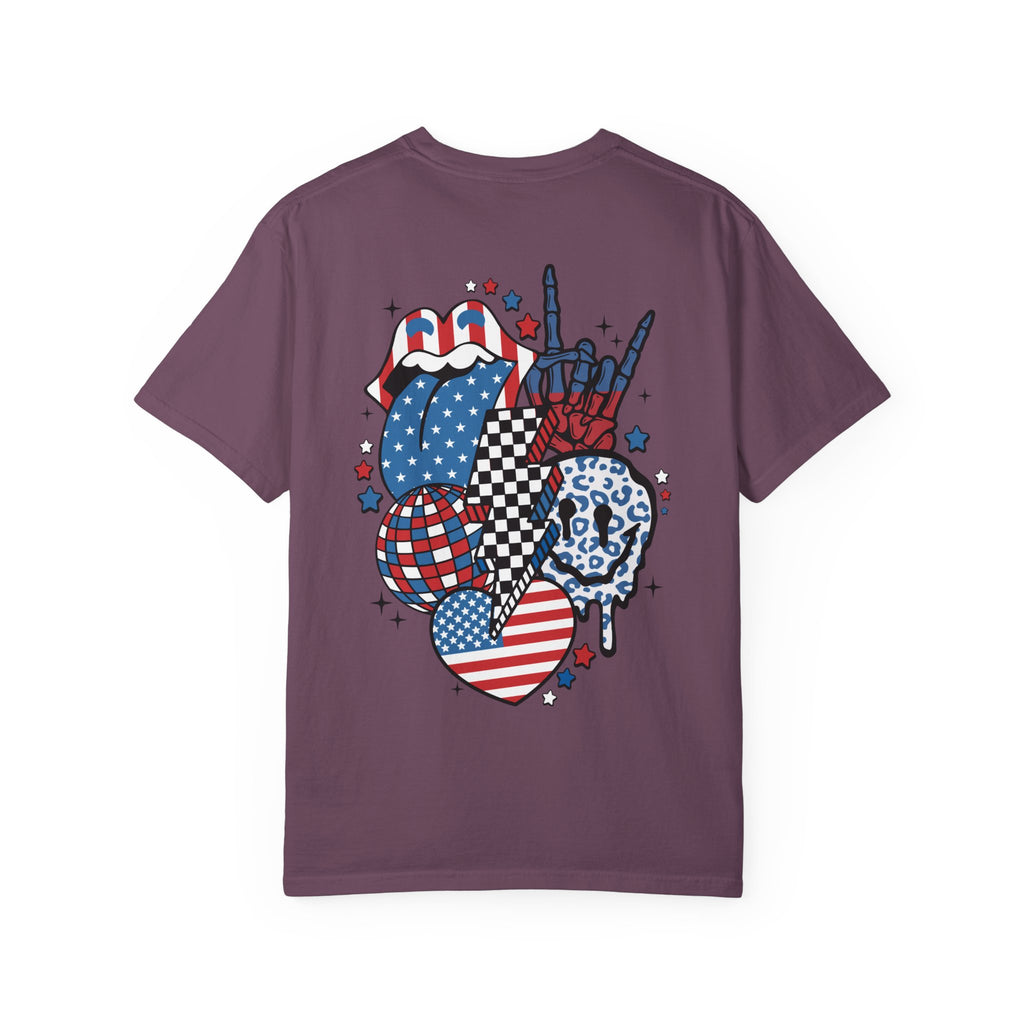 American Flag Rock Tongue T-Shirt