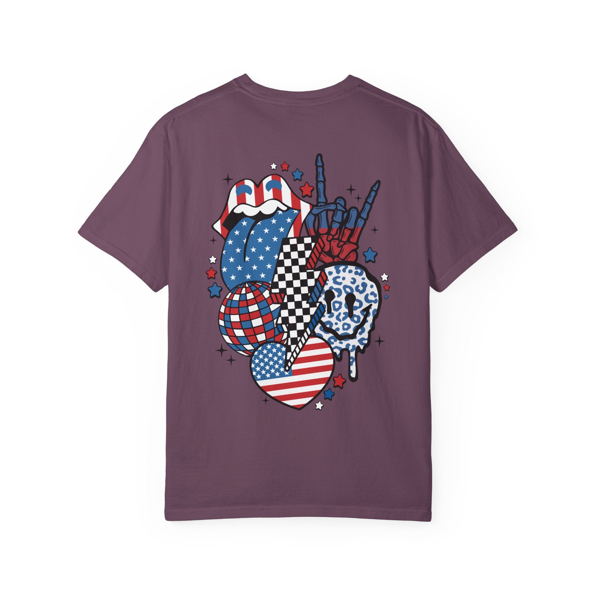 American Flag Rock Tongue T-Shirt