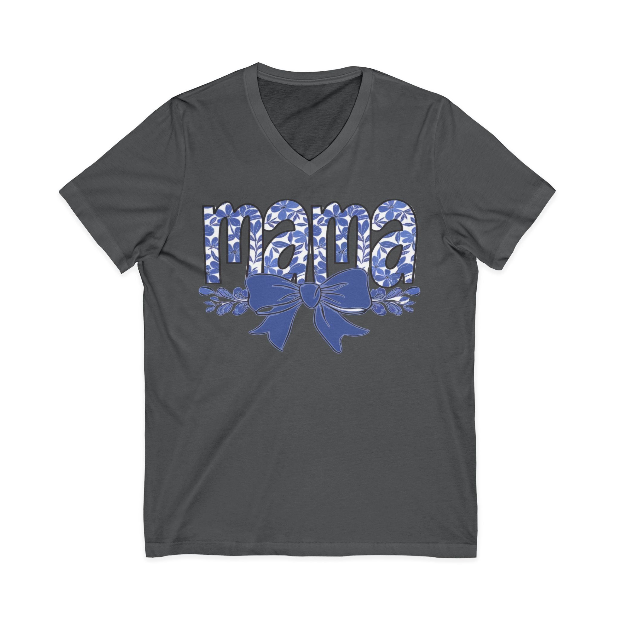Mama Floral Bow V-Neck Tee — Mothers Day Gift Tee