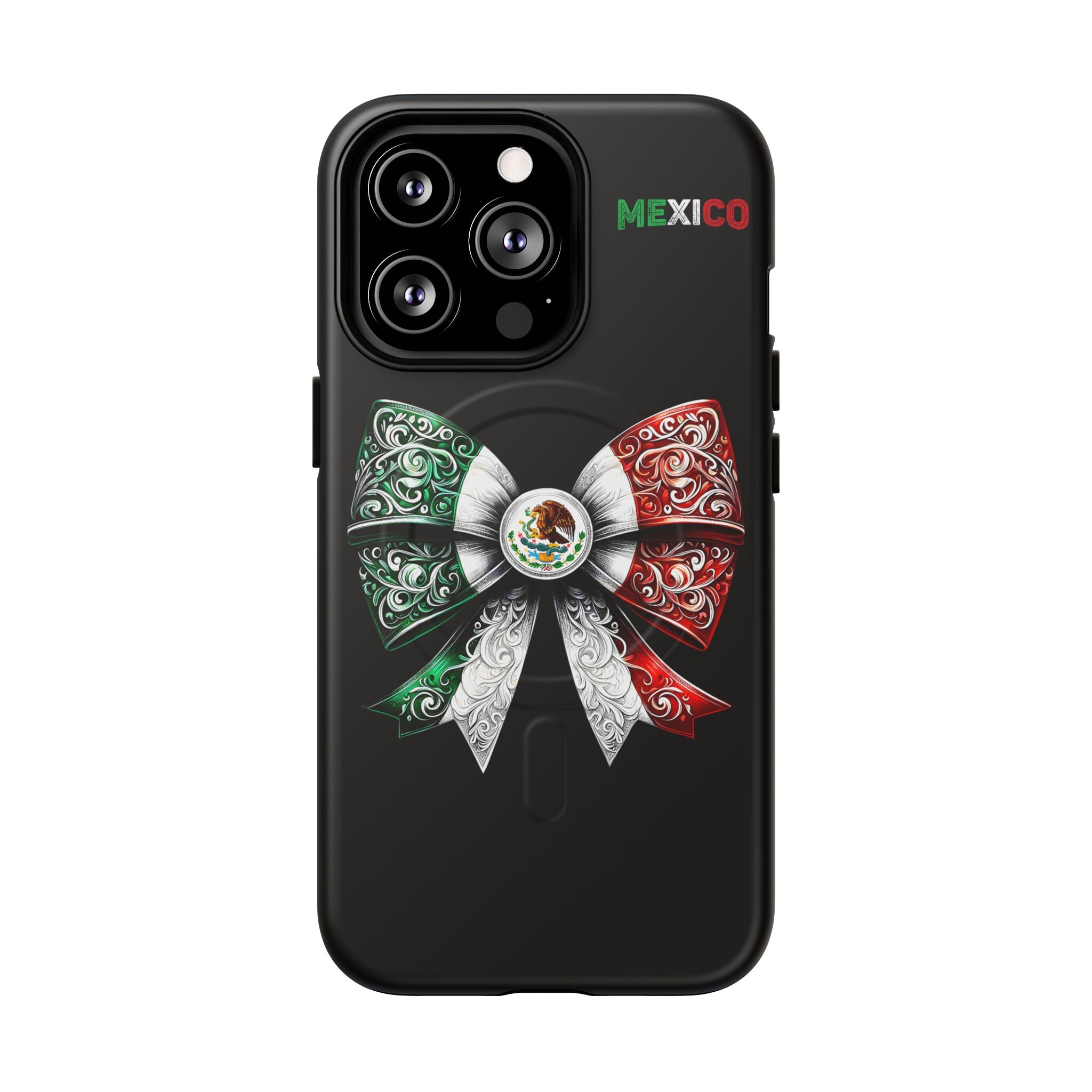 Mexican Flag Bow Tough Magnetic Phone Case — Patriotic Mexico iPhone Cover