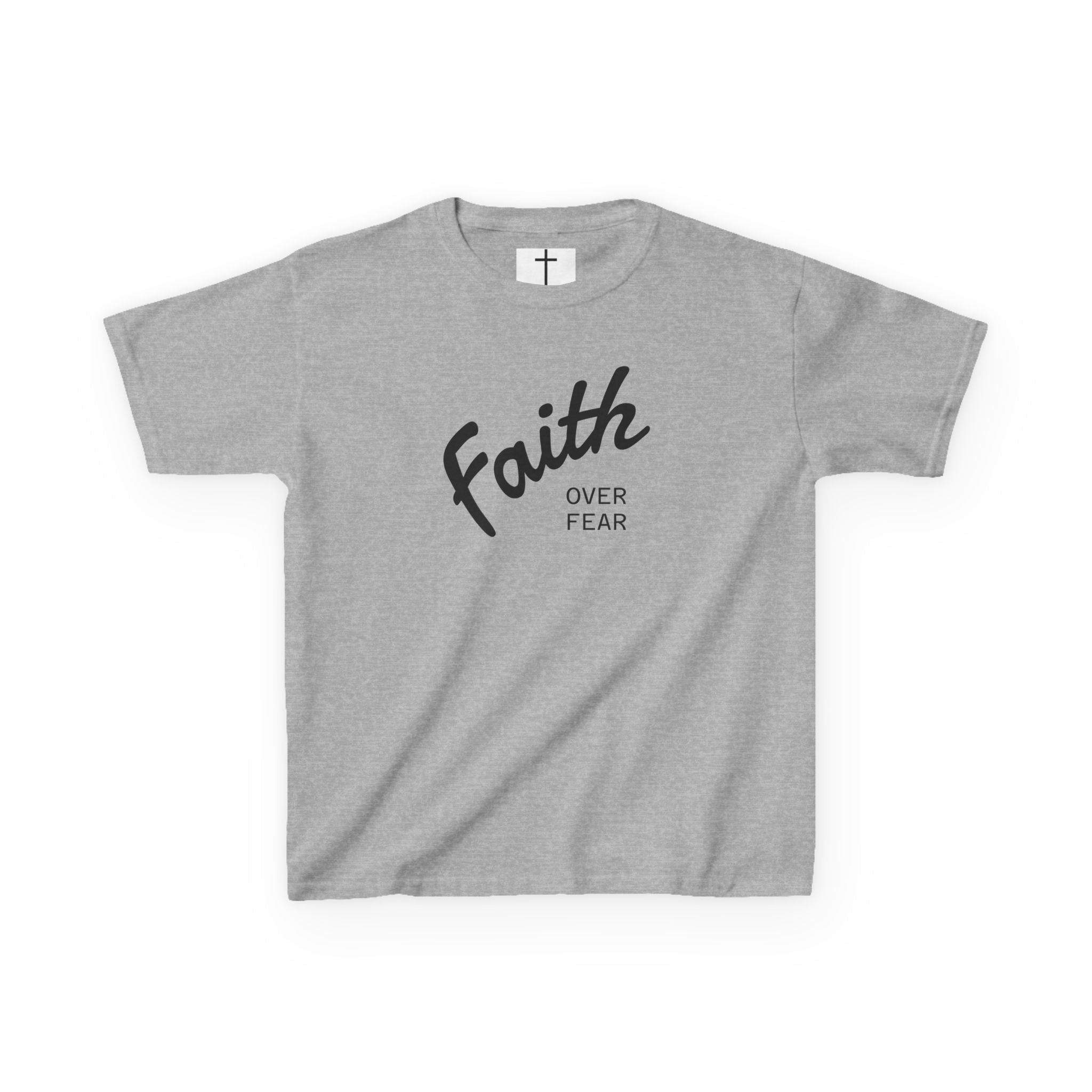 Faith Over Fear Kids T-Shirt | Christian Typography Tee
