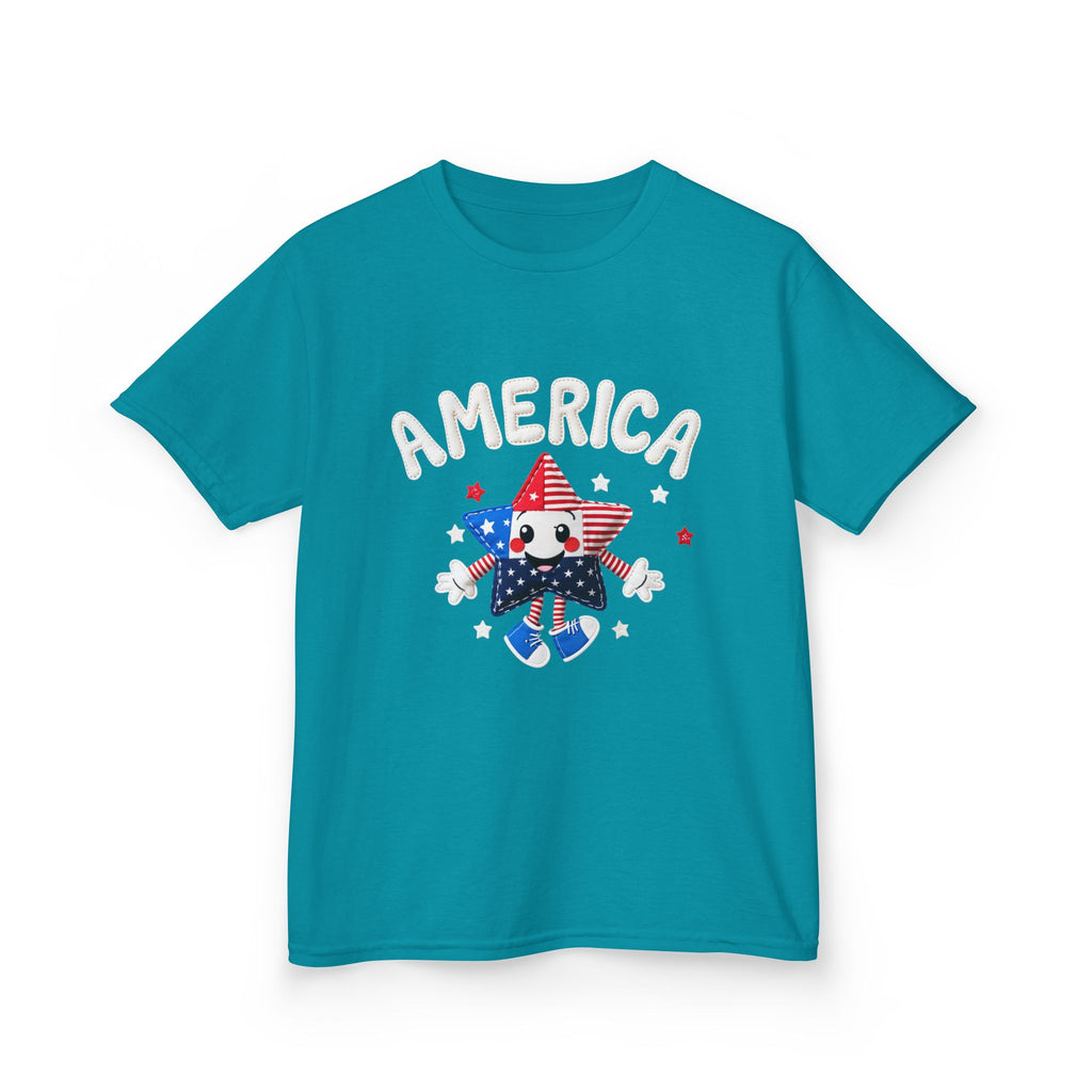 Kids Tee - Cute Patriotic Star 'America' Fourth of July Shirt