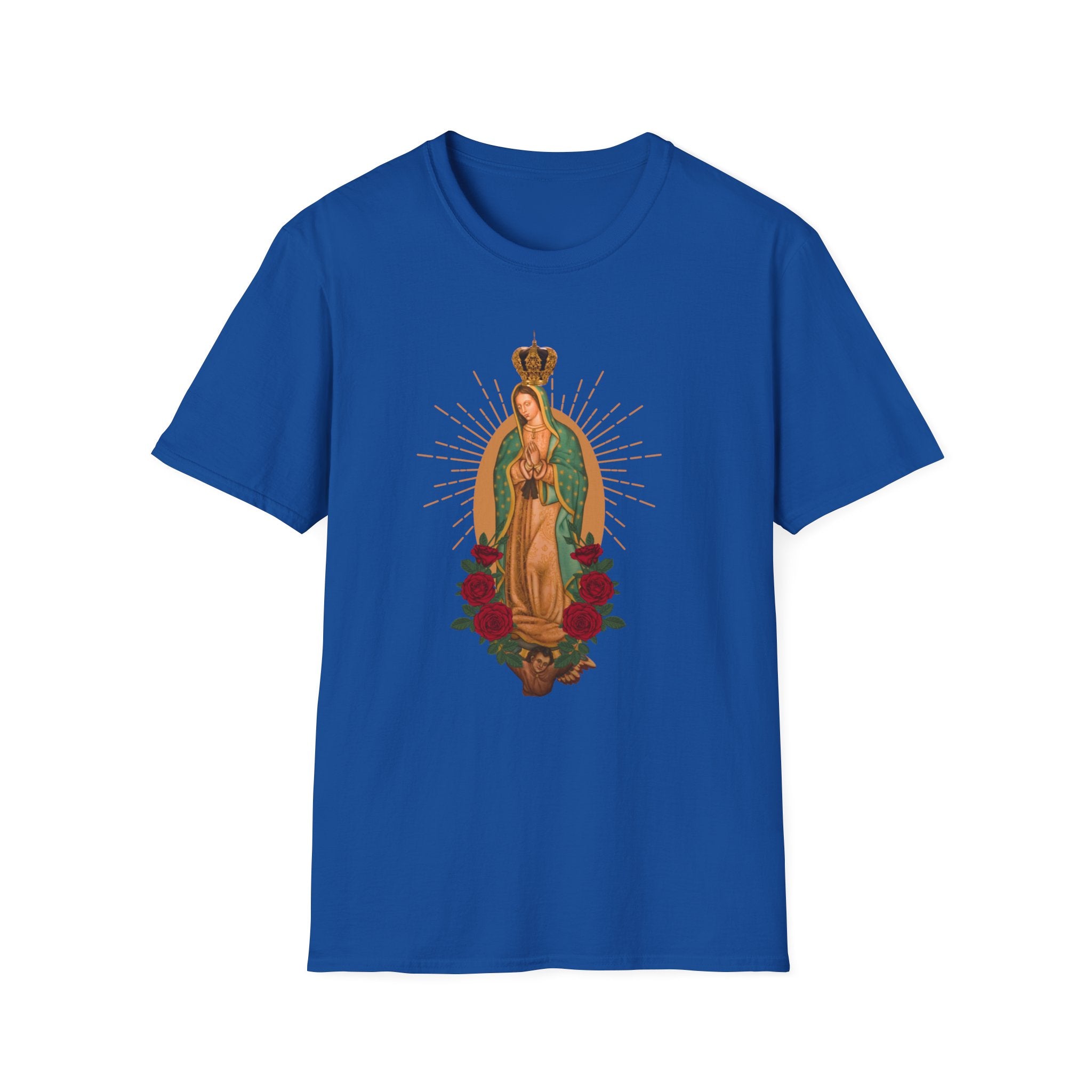 Our Lady of Guadalupe illustration T-Shirt | Virgin Mary, roses, devotional art