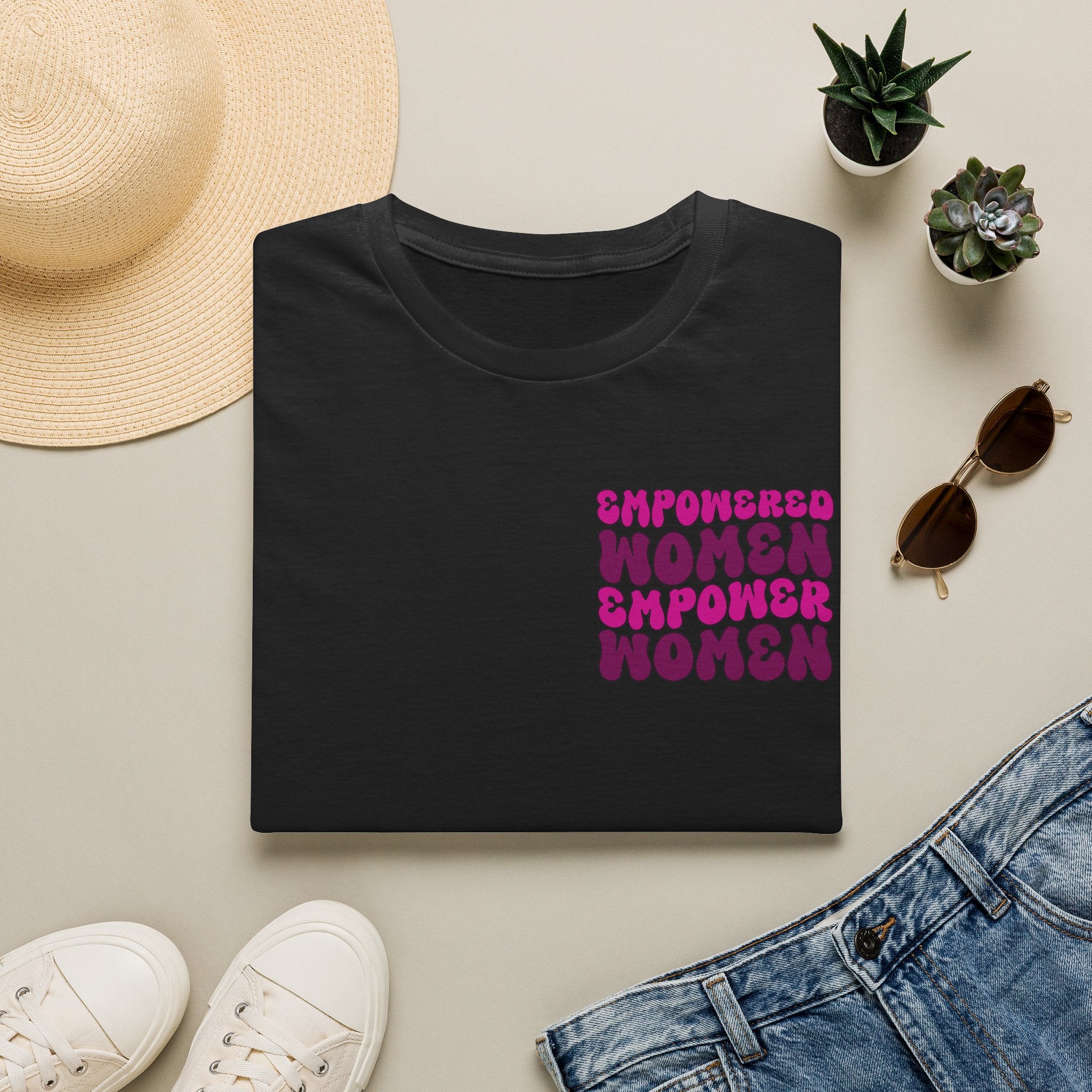 T-Shirt — Empowered Women Empower Women Retro Script Chest Design