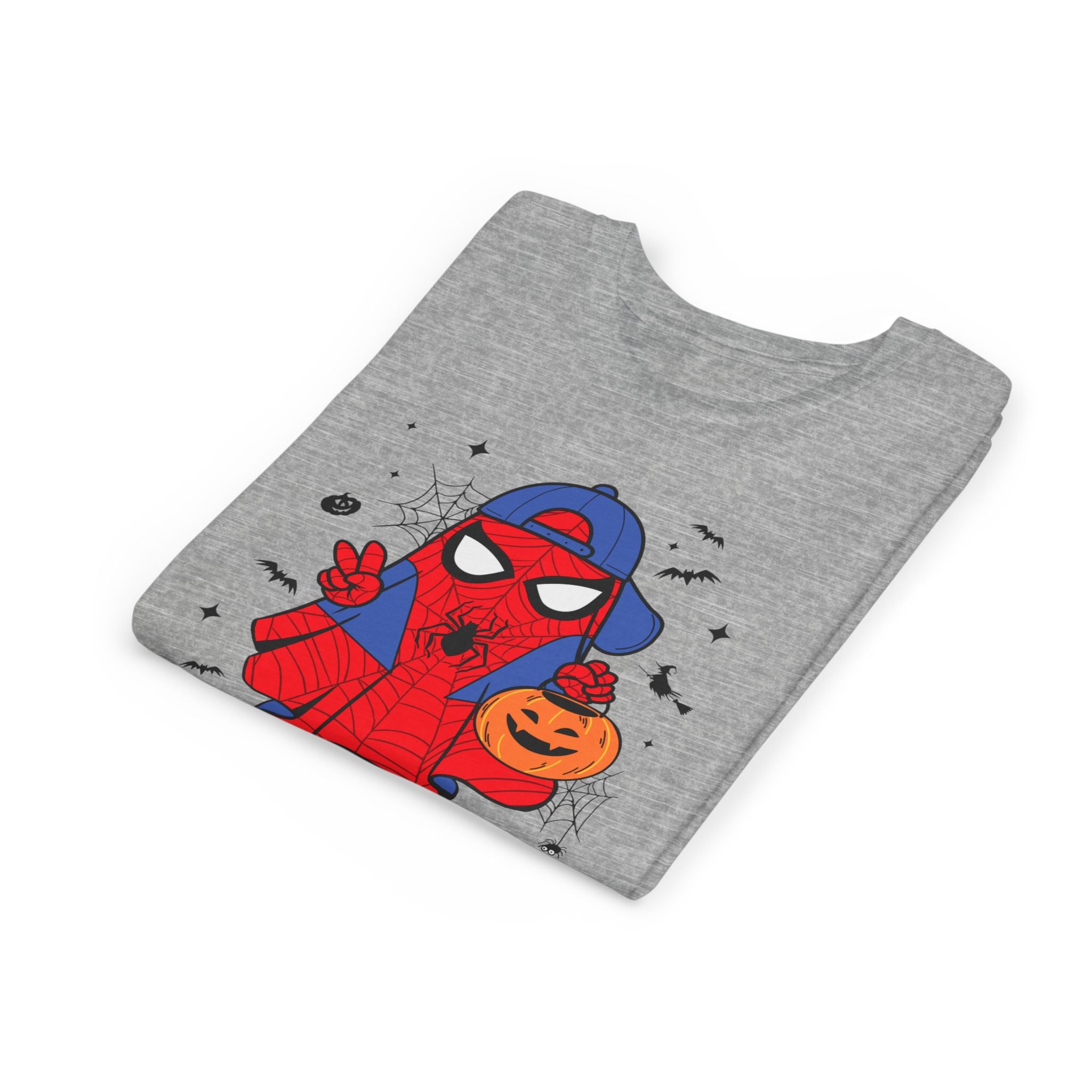 Kids Halloween Spider Superhero Tee – Cute Trick-or-Treat Pumpkin Design