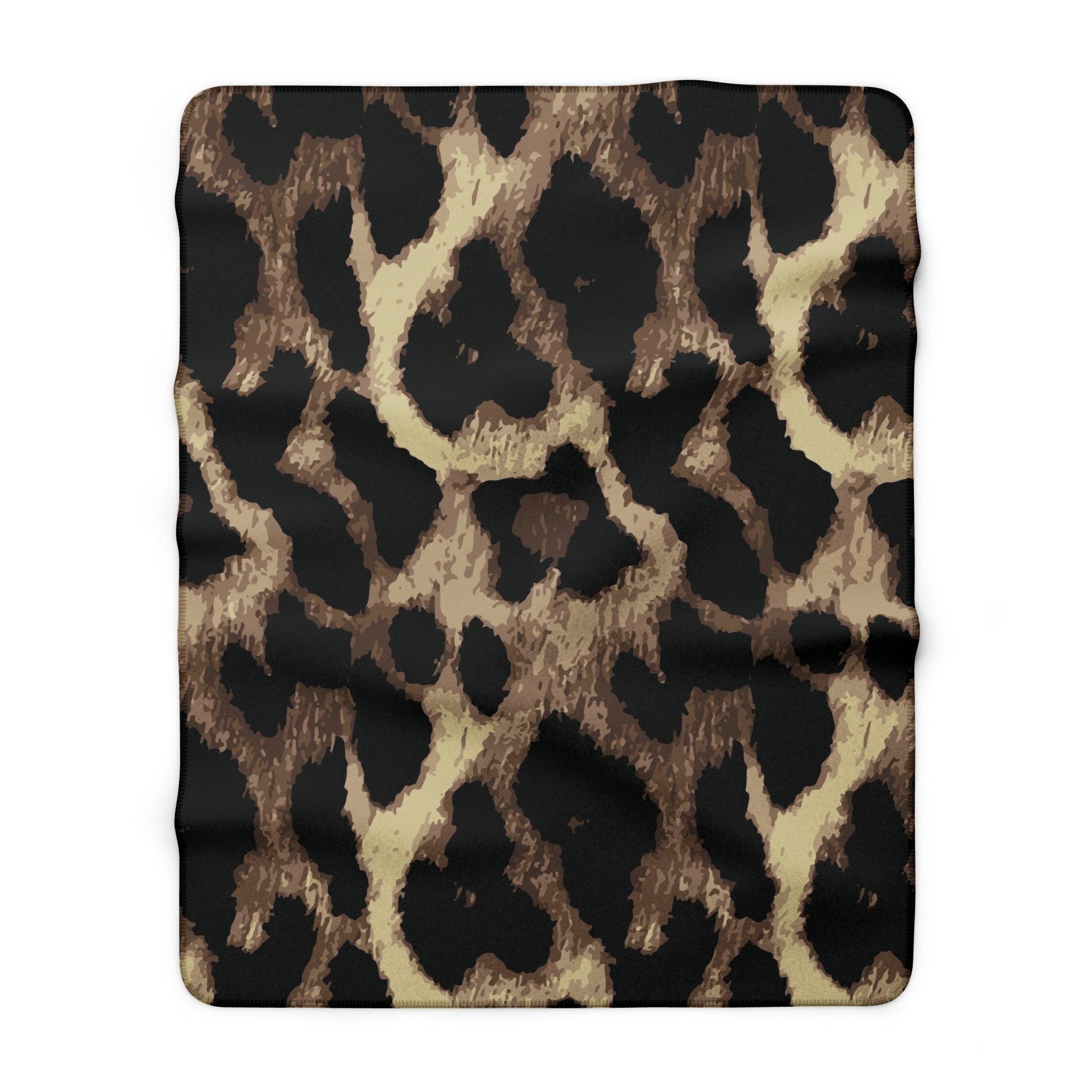 Leopard Print Sherpa Blanket — Cozy Faux Fur Throw for Home & Travel