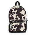 Cow Print Backpack — Trendy Black & White Animal Pattern School Bag