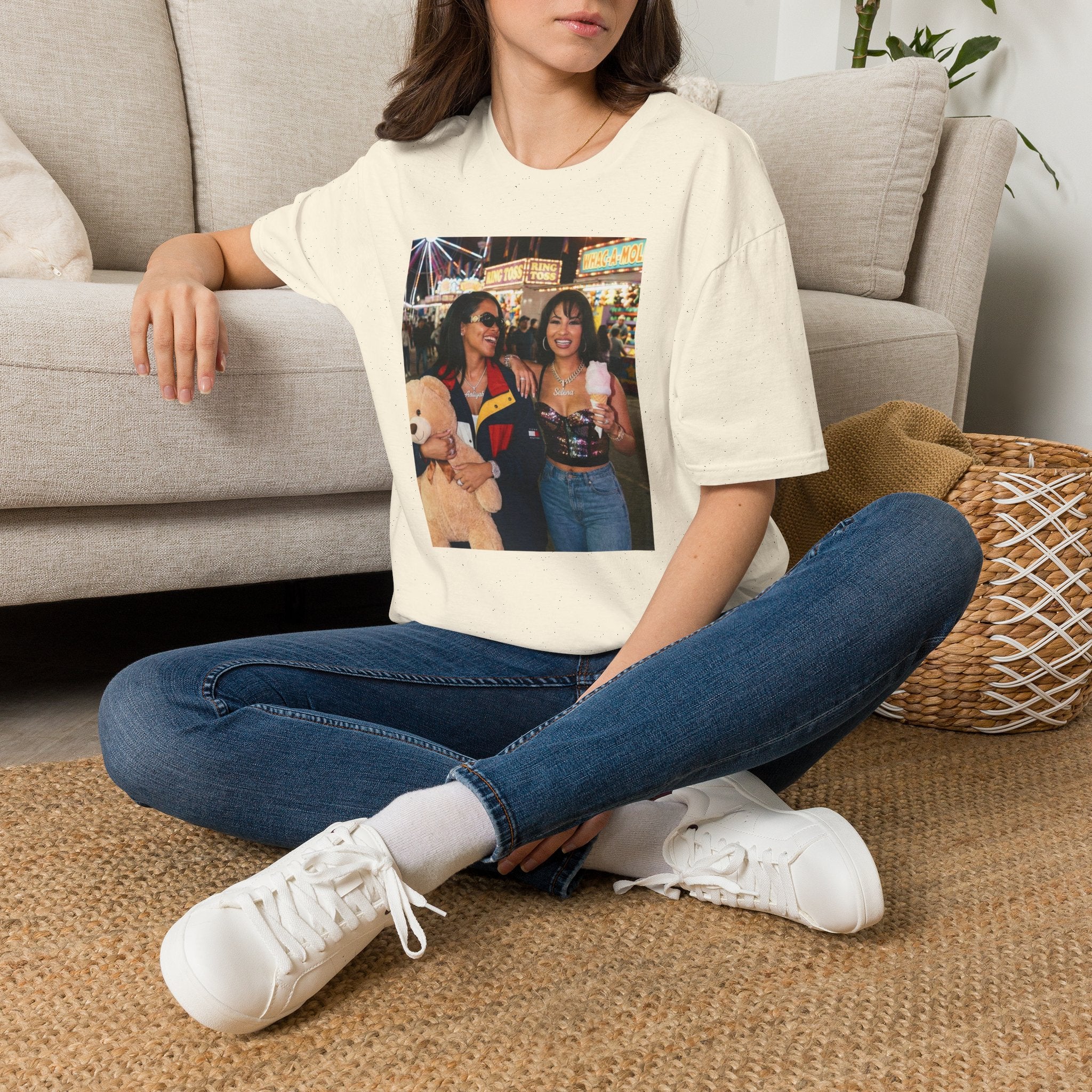 Photo Carnival T‑Shirt — Retro Fair Friends Tee (Cotton Graphic)