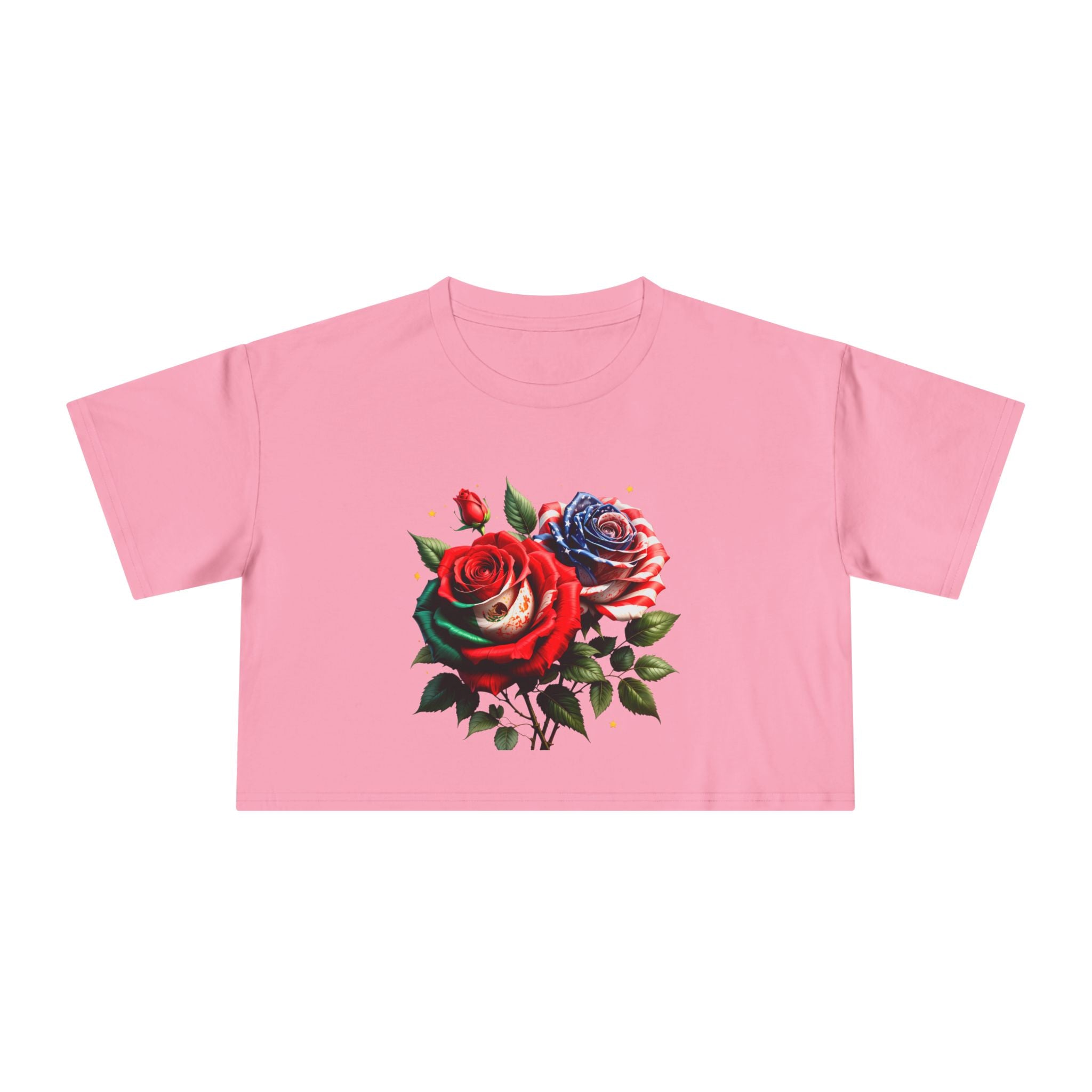 Rose Bouquet Crop Tee — Floral Vintage Rose Graphic Women's Crop Top