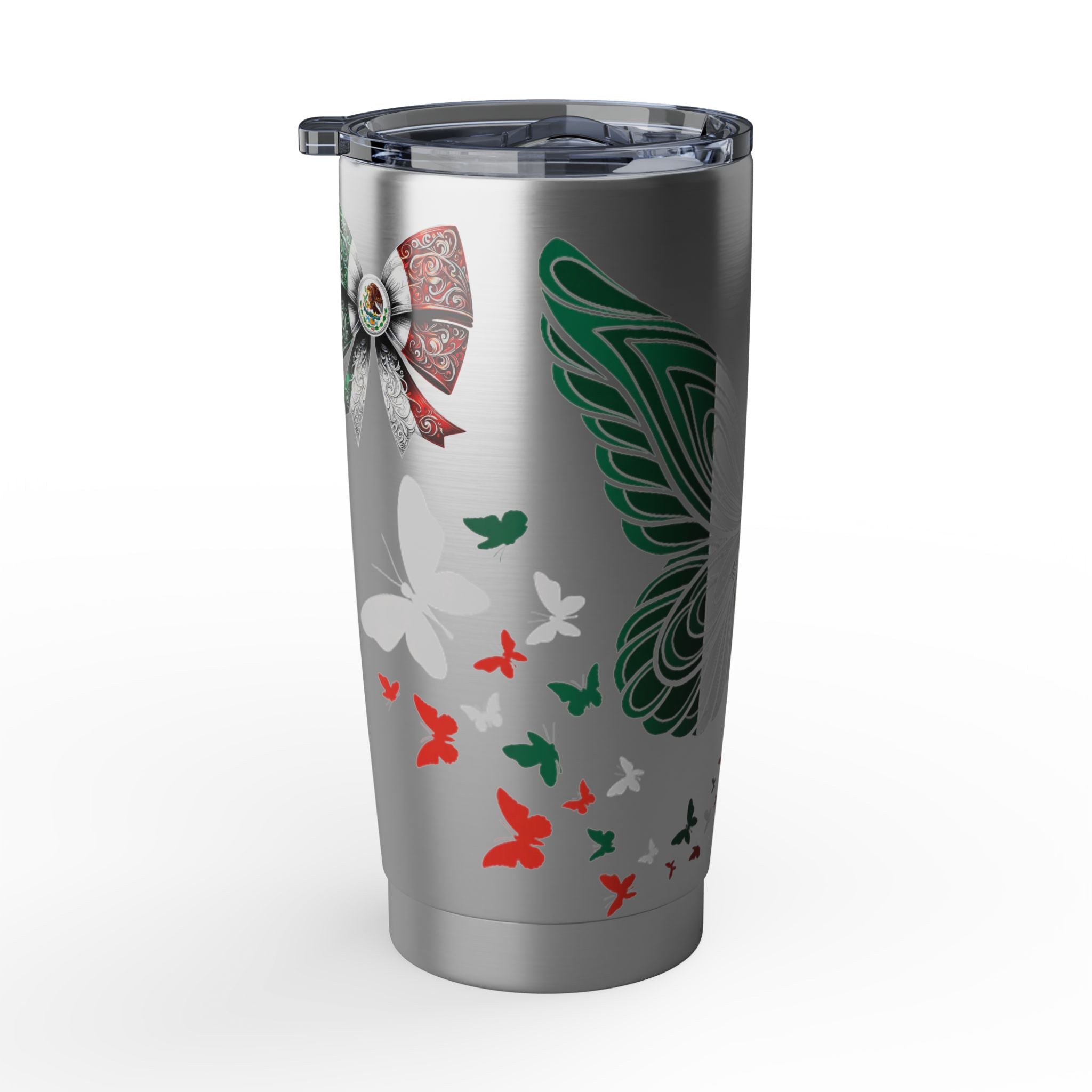Mexican Butterfly 20oz Tumbler — Patriotic Rose & Bow Travel Cup