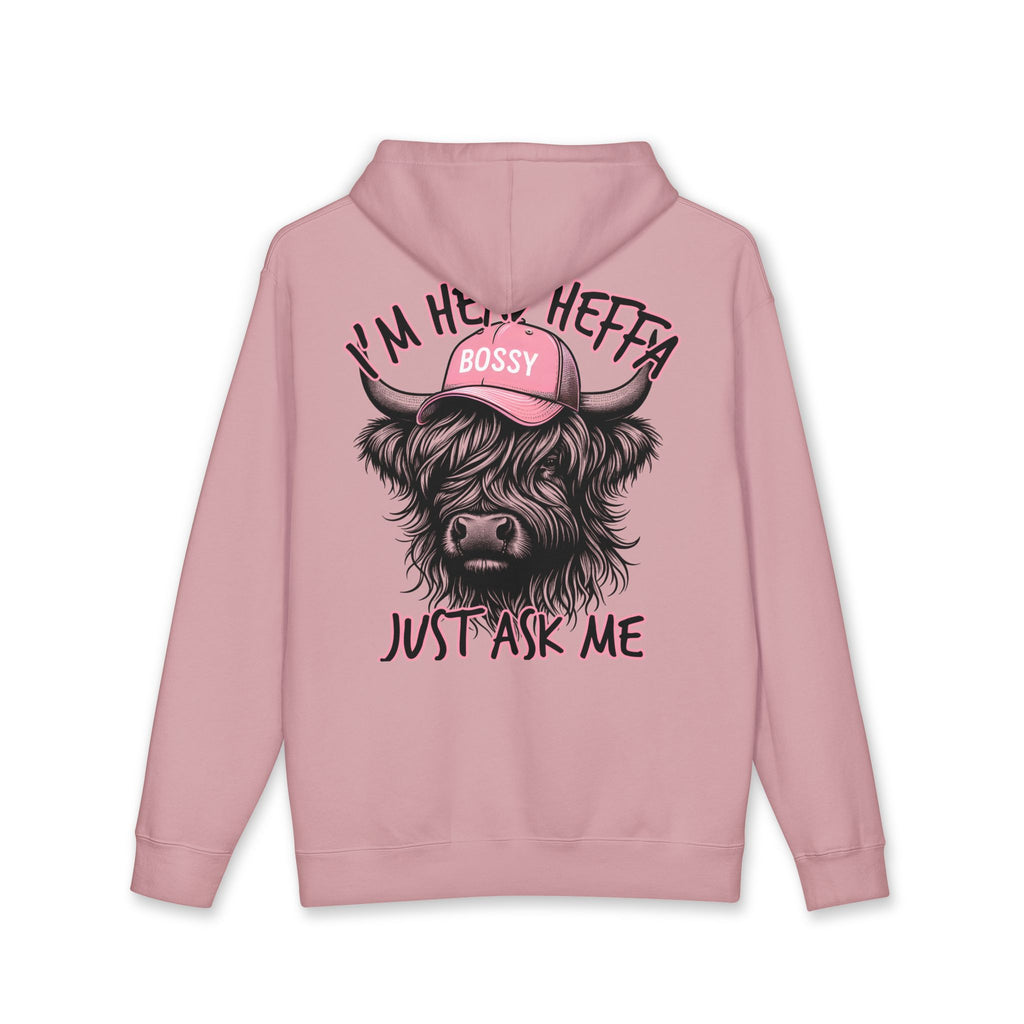 Bossy Heffa Hoodie — "I’m Her Heffa Just Ask Me" Highland Cow Pullover