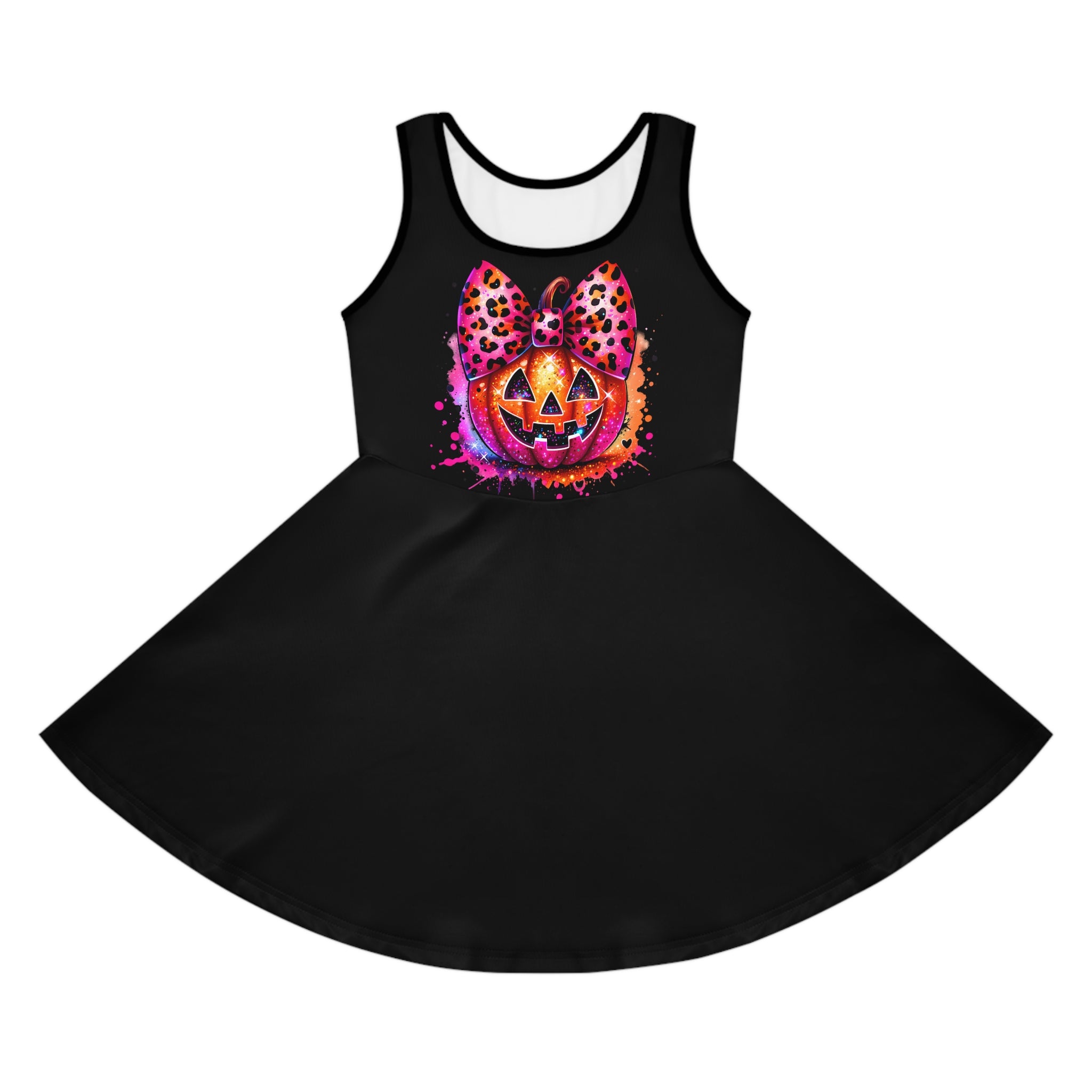 Girls' Halloween Pumpkin Bow Sundress