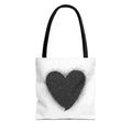 Black Spray Heart Tote Bag – Chic Graphic Canvas Tote for Everyday Use