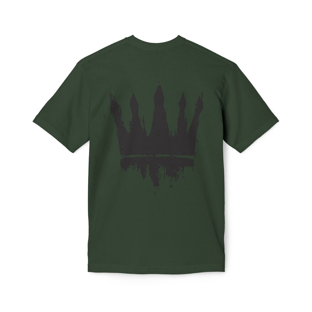 Crown Graphic T-Shirt — Grunge Black Paint Crown Back Print