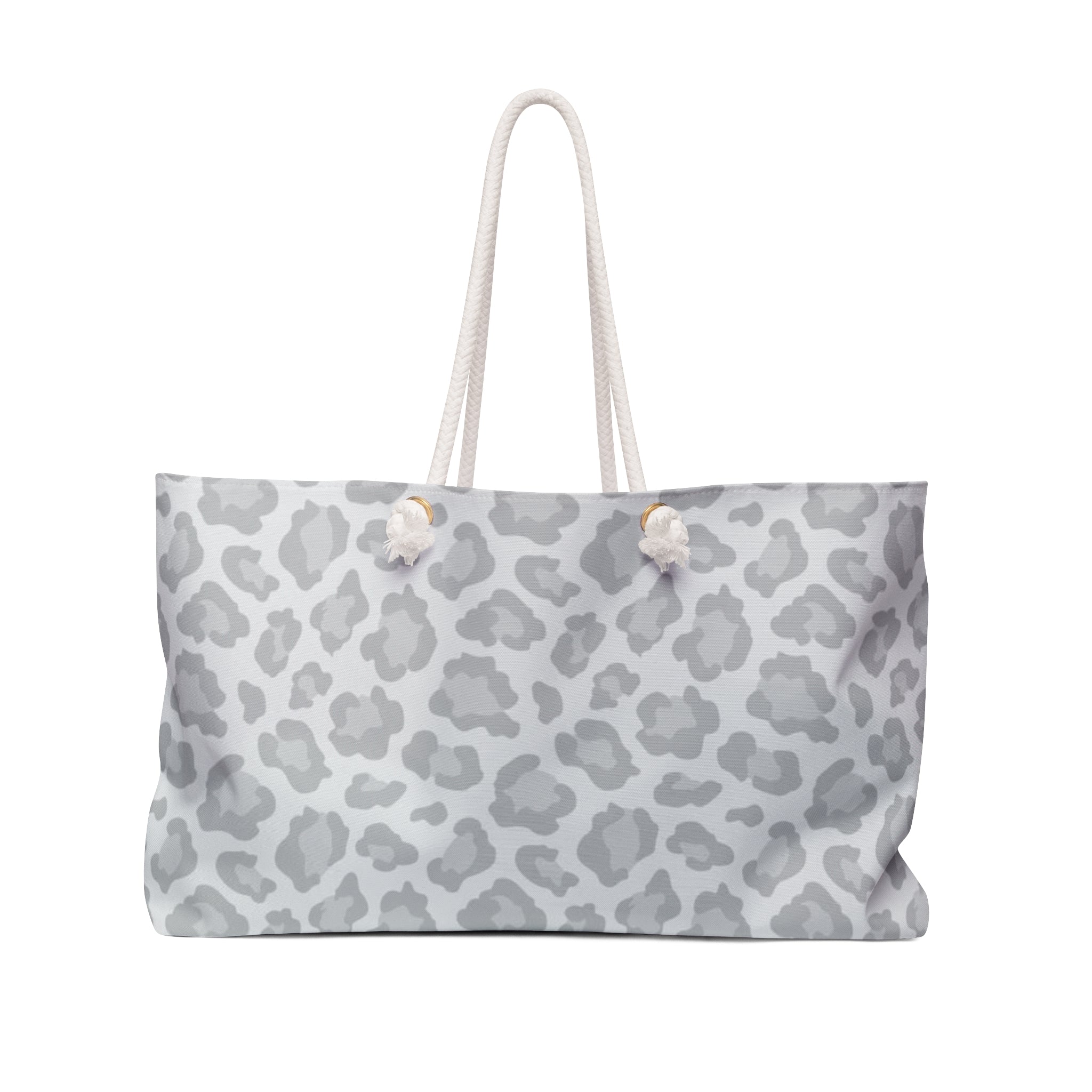 Gray Leopard Print Weekender Bag