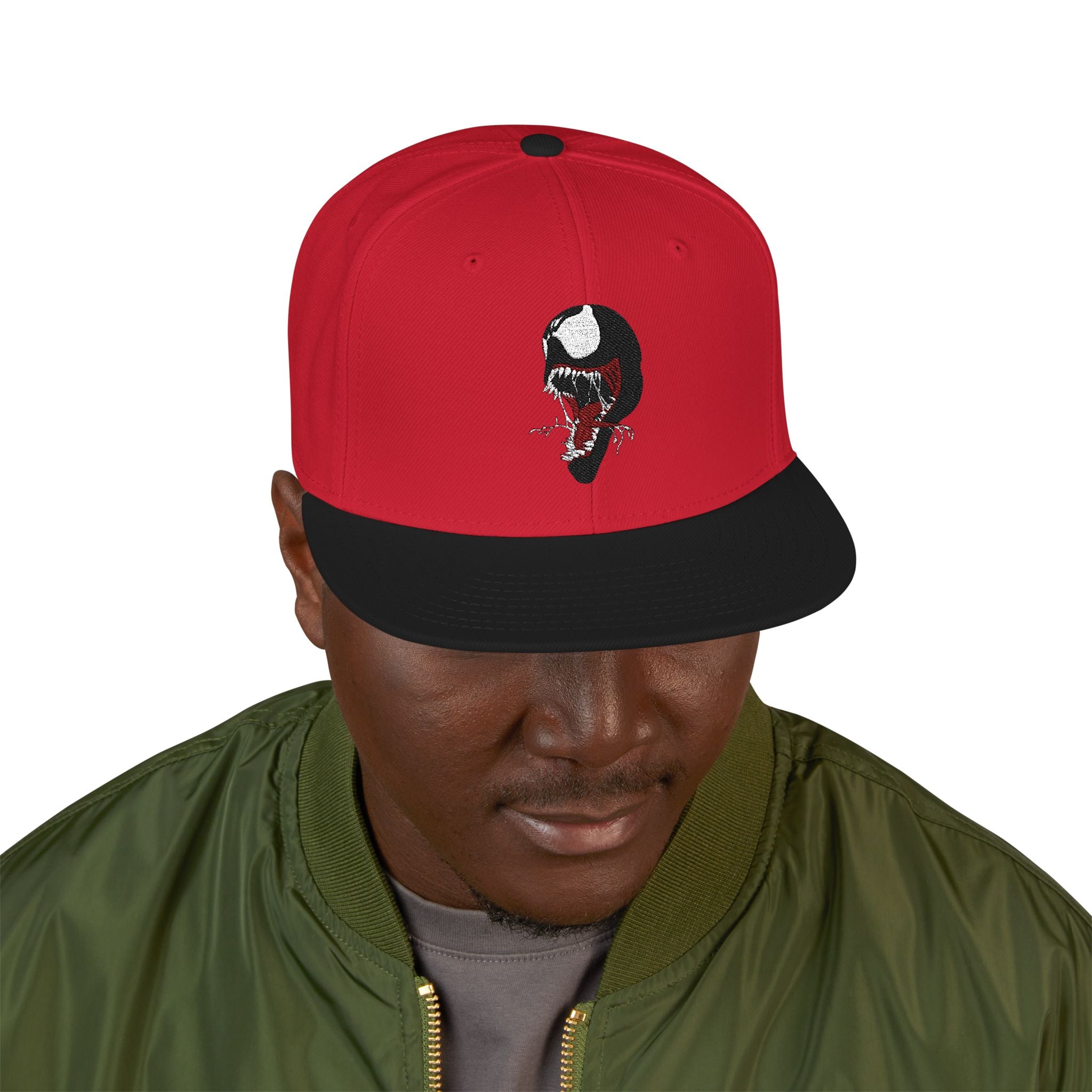 Embroidered Skull & Roses Snapback Hat — Gothic Streetwear Cap