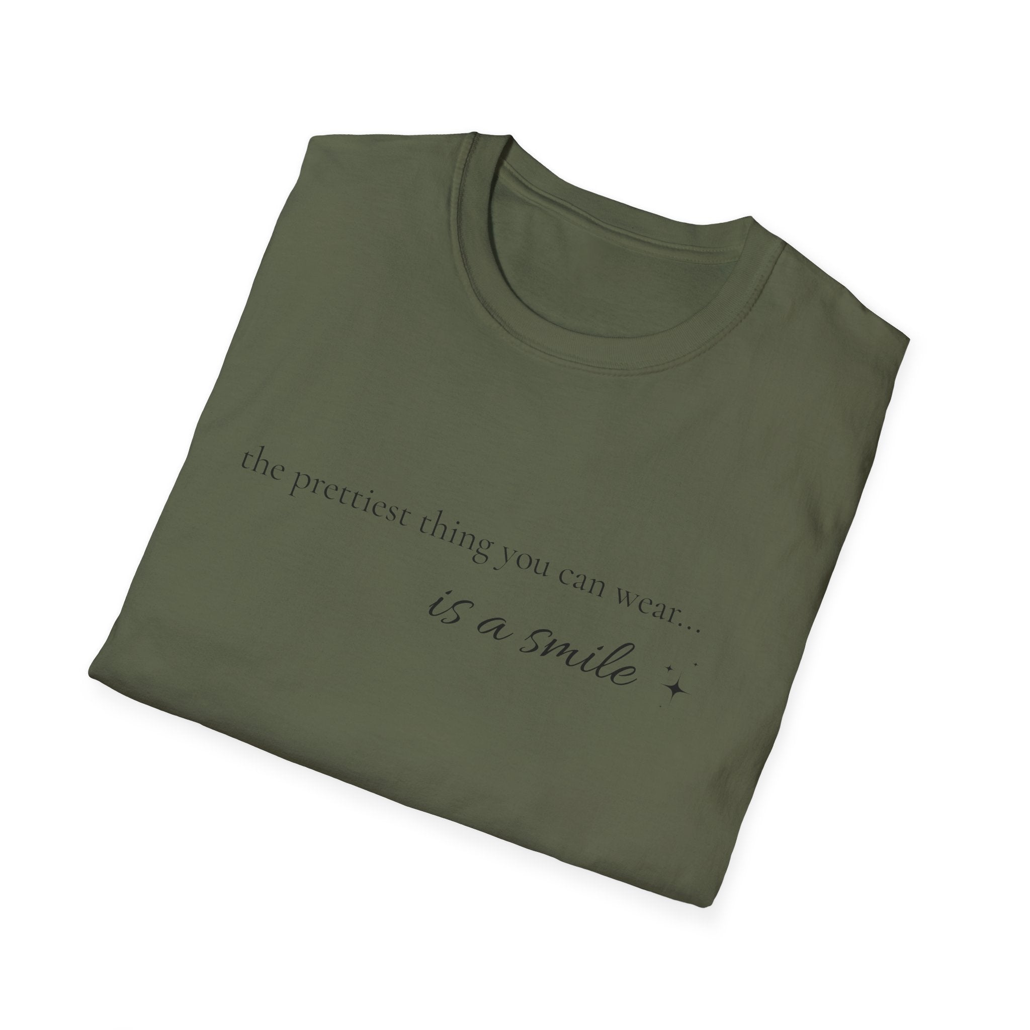 Smile Quote T-Shirt — "The Prettiest Thing You Can Wear is a Smile" Minimal Graphic Tee