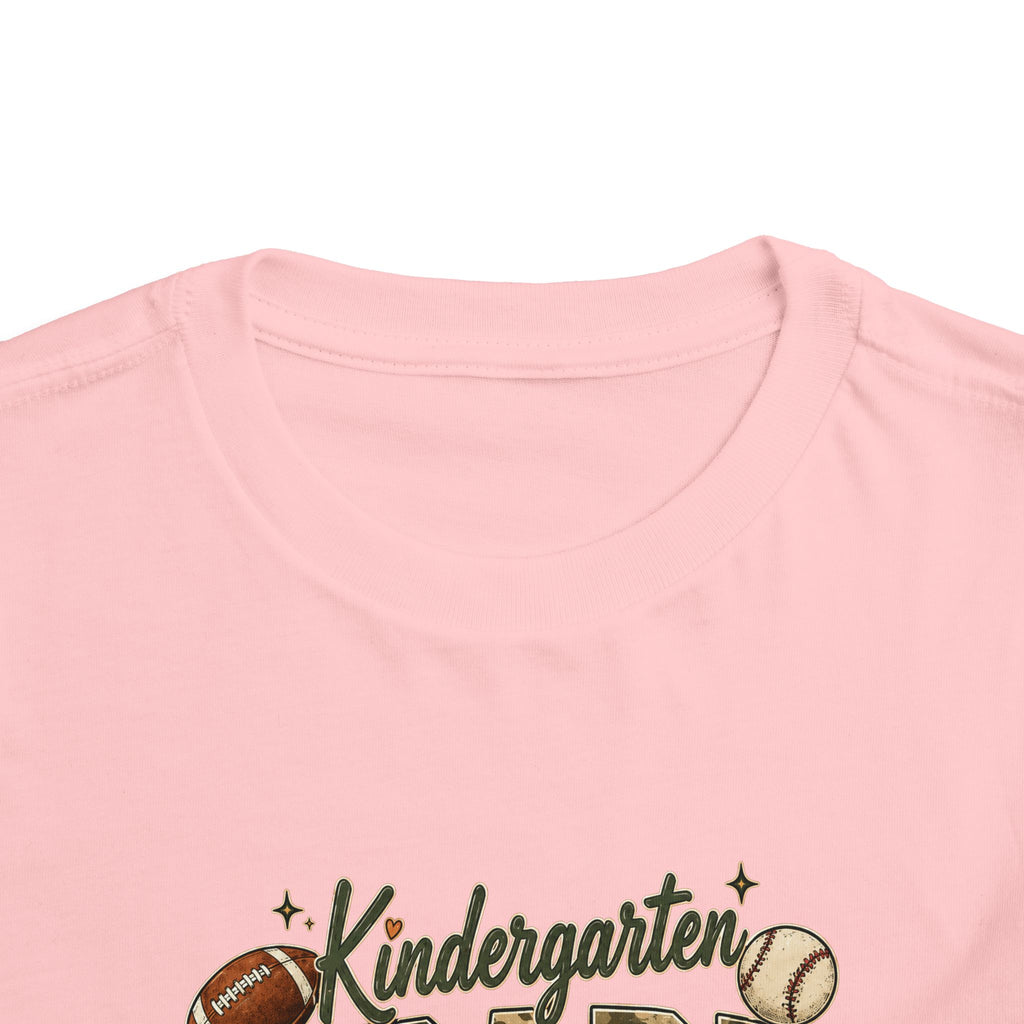 Kindergarten Grade Toddler Tee — Cute Back-to-School Football & Backpack Shirt