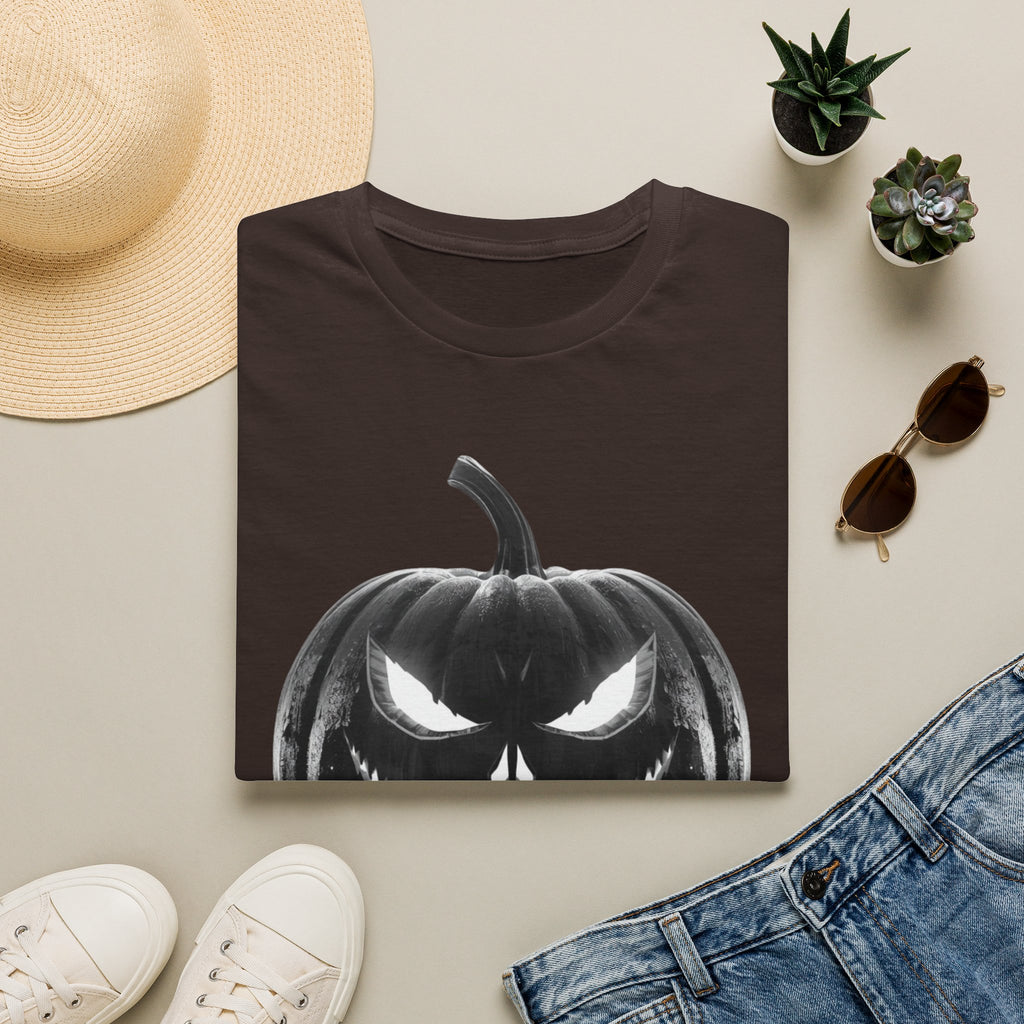 Halloween Jack-O'-Lantern T-Shirt — Spooky Black Pumpkin Graphic