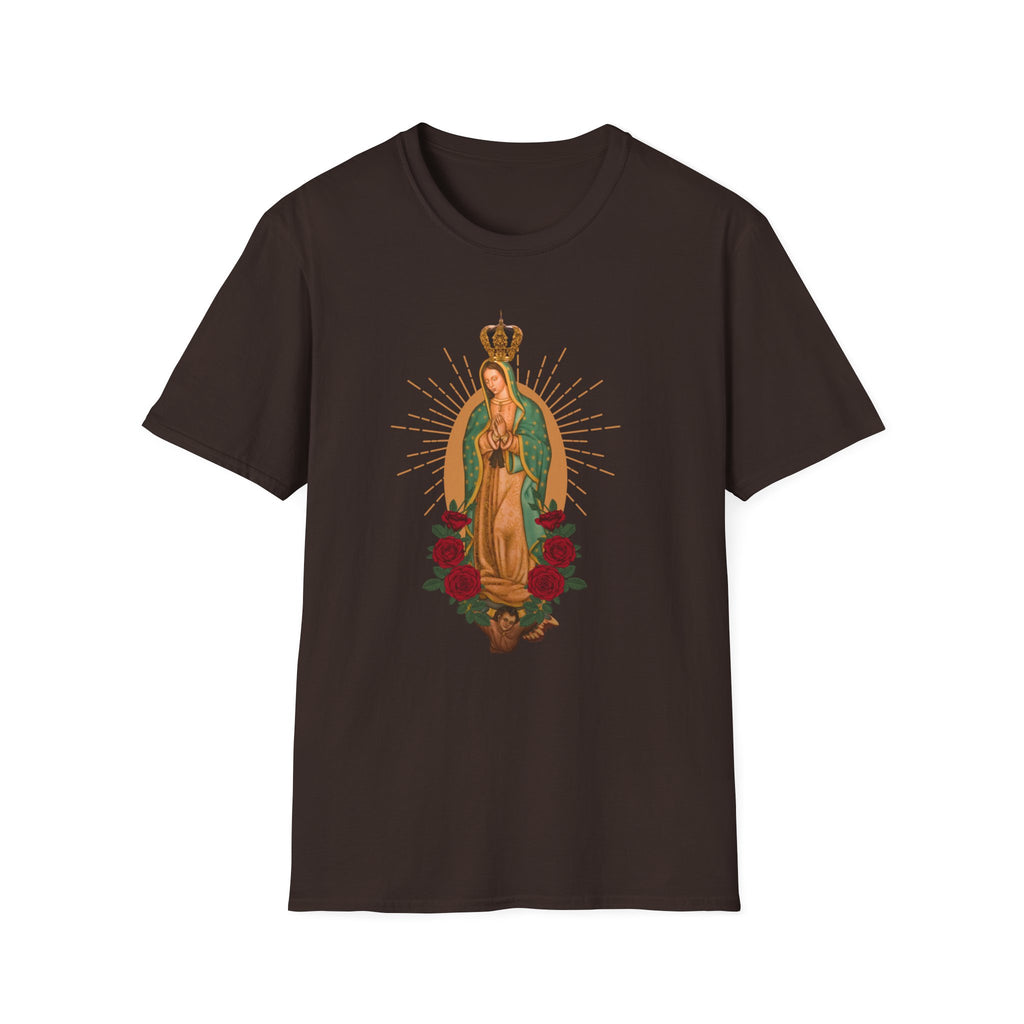 Our Lady of Guadalupe illustration T-Shirt | Virgin Mary, roses, devotional art