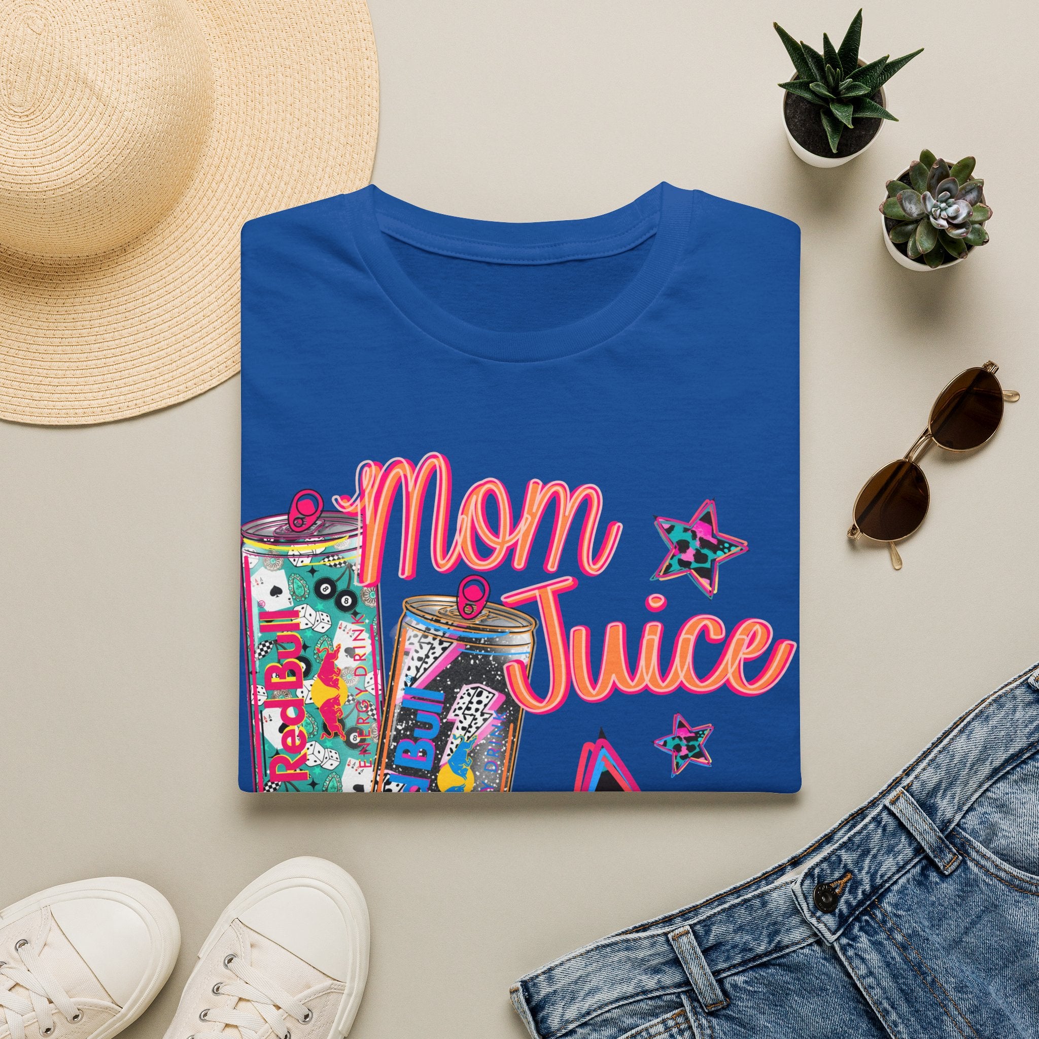 Mom Juice T-Shirt — Funny Red Bull Energy Drink Graphic Tee for Moms
