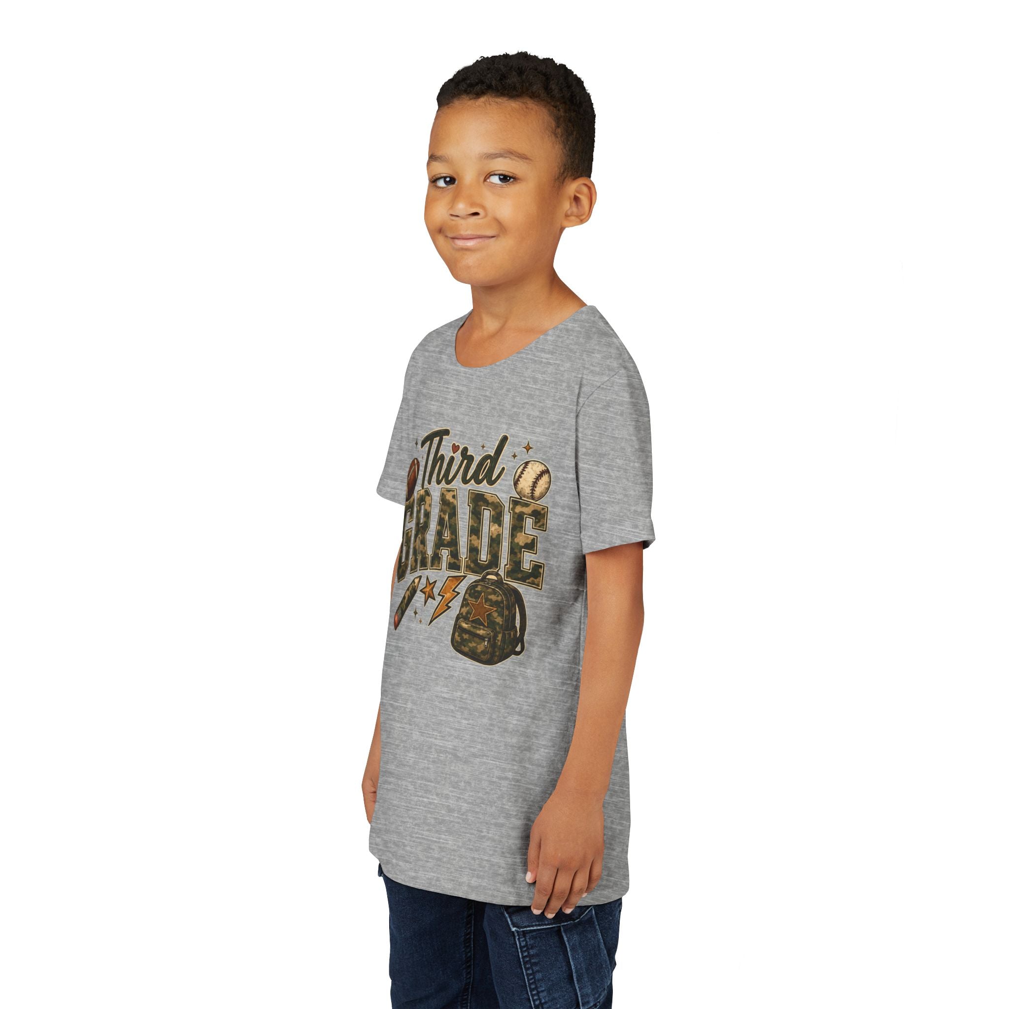 Third Grade Kids Tee - Back to School Sports Backpack Design