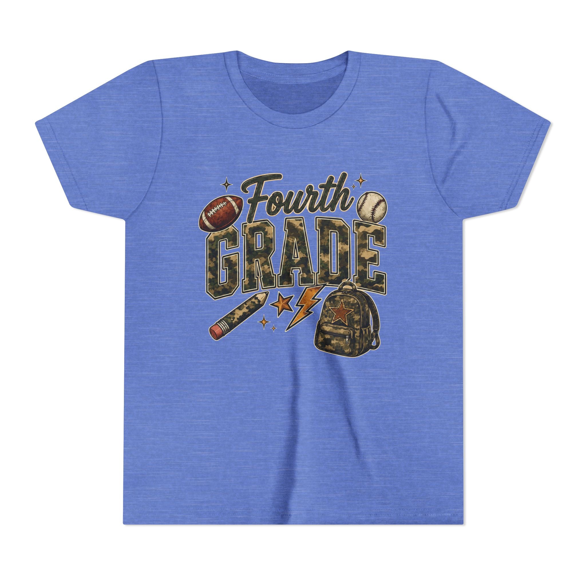 Fourth Grade Kids' T-Shirt – Back-to-School Sports & Backpack Design