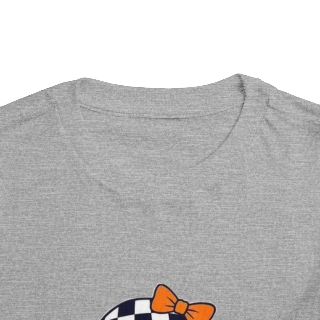 Checkerboard Ghost Toddler Tee — Cute Halloween Bubblegum Design