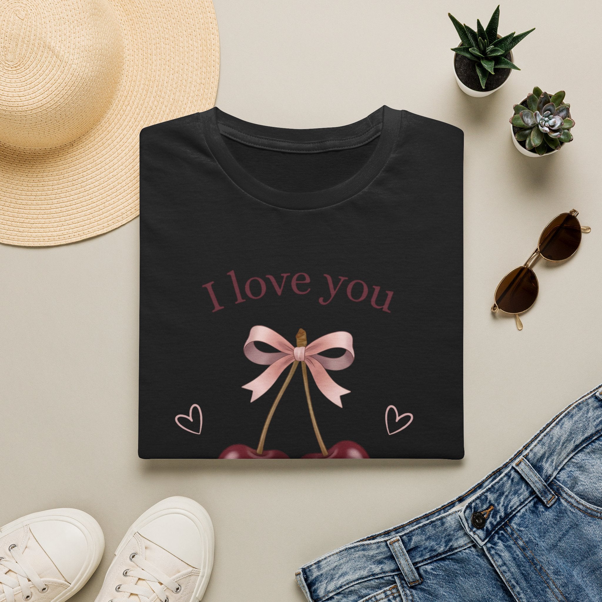 I Love You Cherry Much T-Shirt — Cute Cherry Graphic Valentine Tee