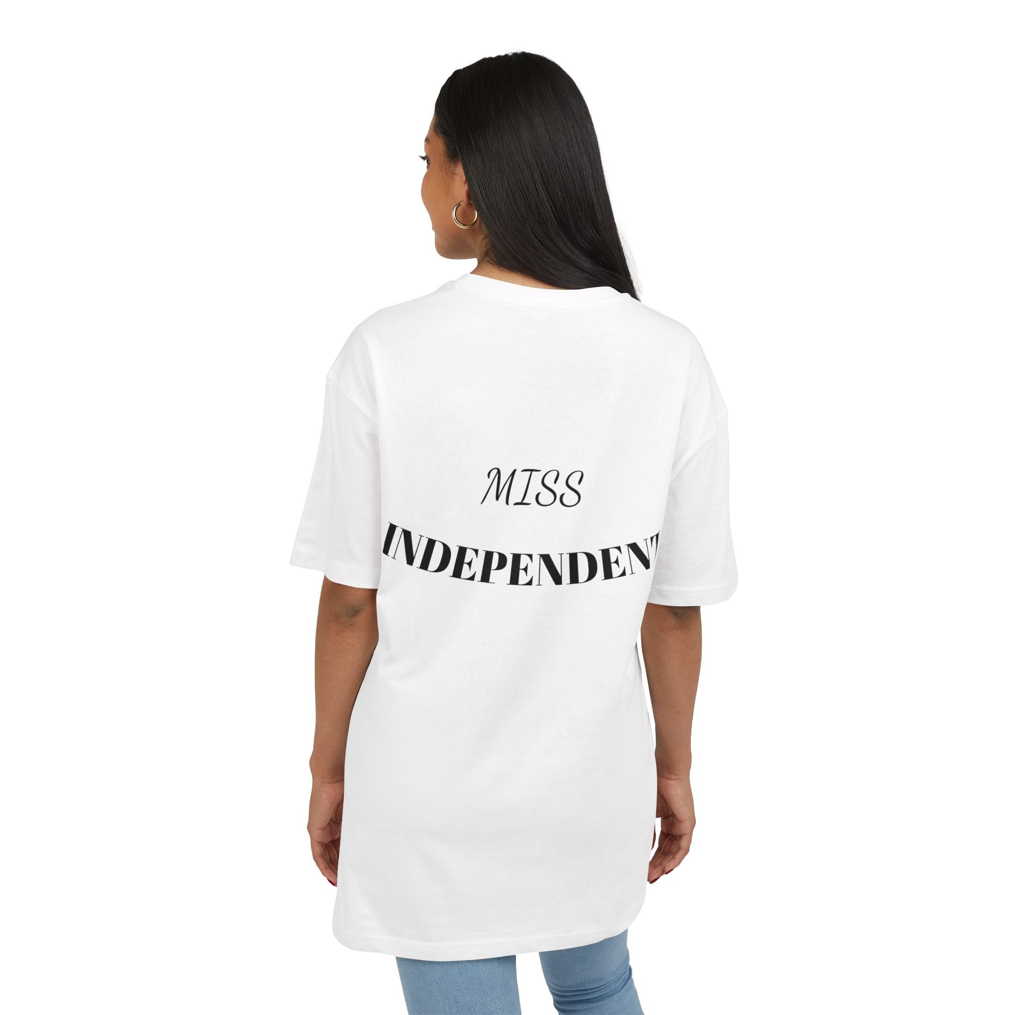 Miss Independent Oversized Tee — Feminine Empowerment Graphic T-Shirt