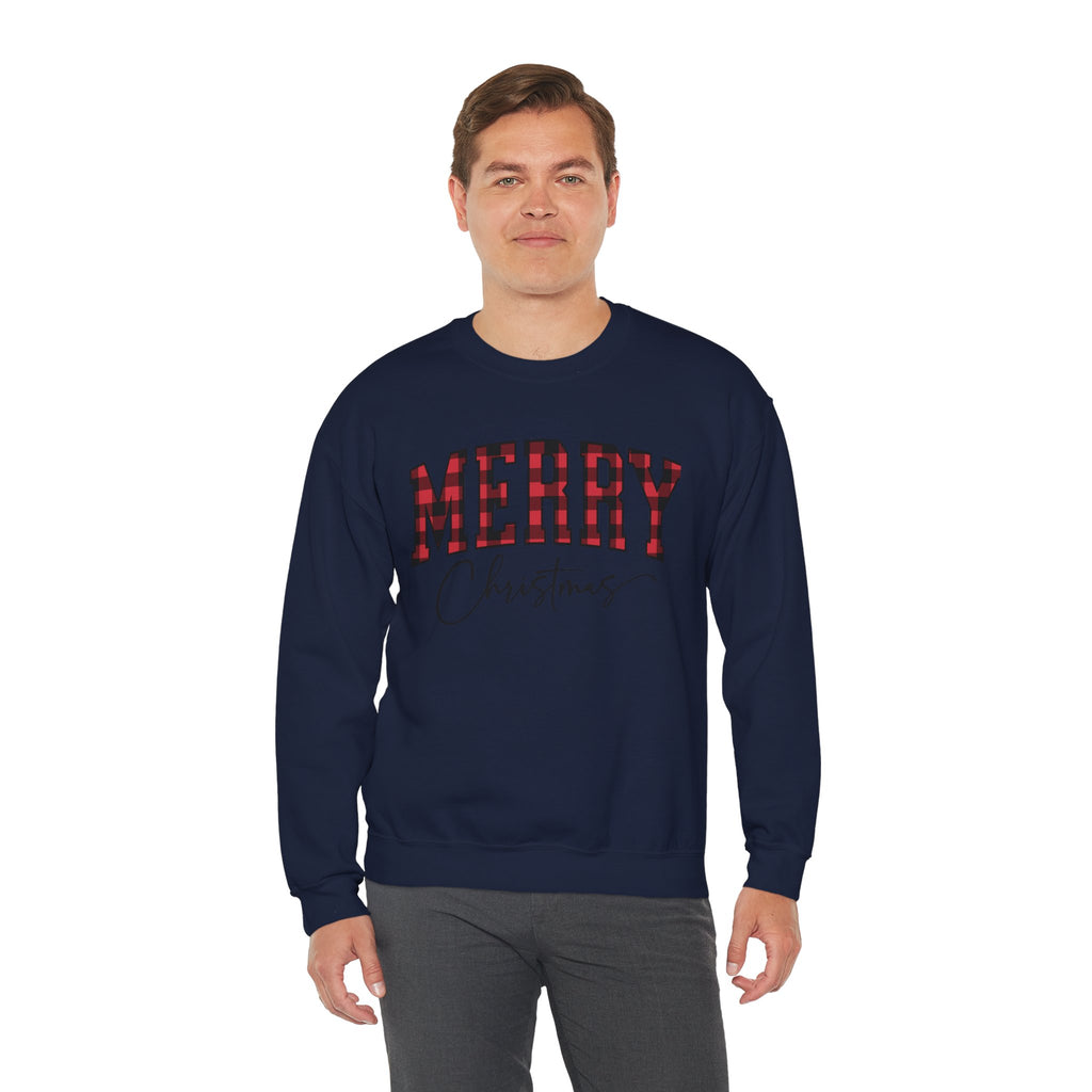 Christmas Plaid "Merry Christmas" Crewneck Sweatshirt