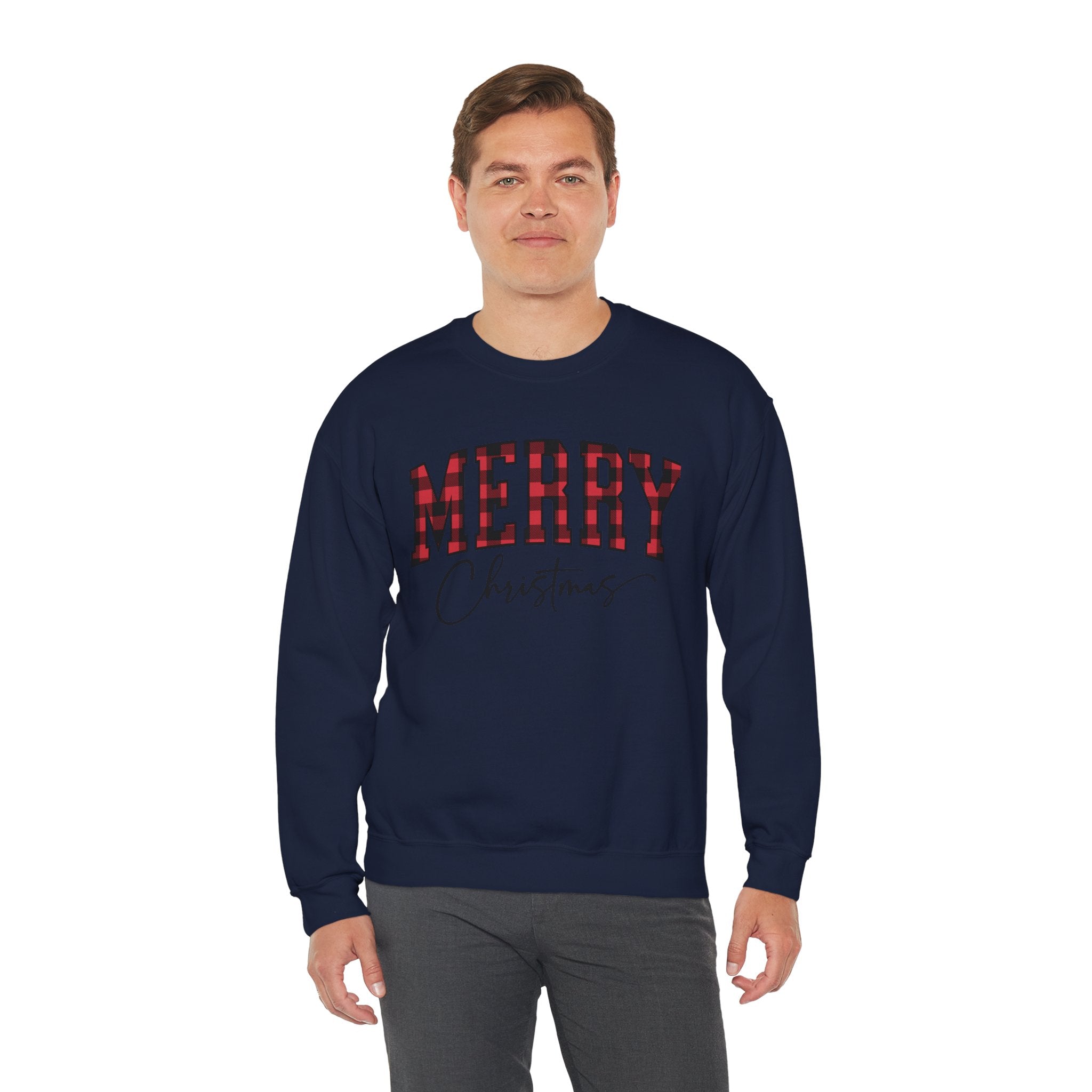 Christmas Plaid "Merry Christmas" Crewneck Sweatshirt