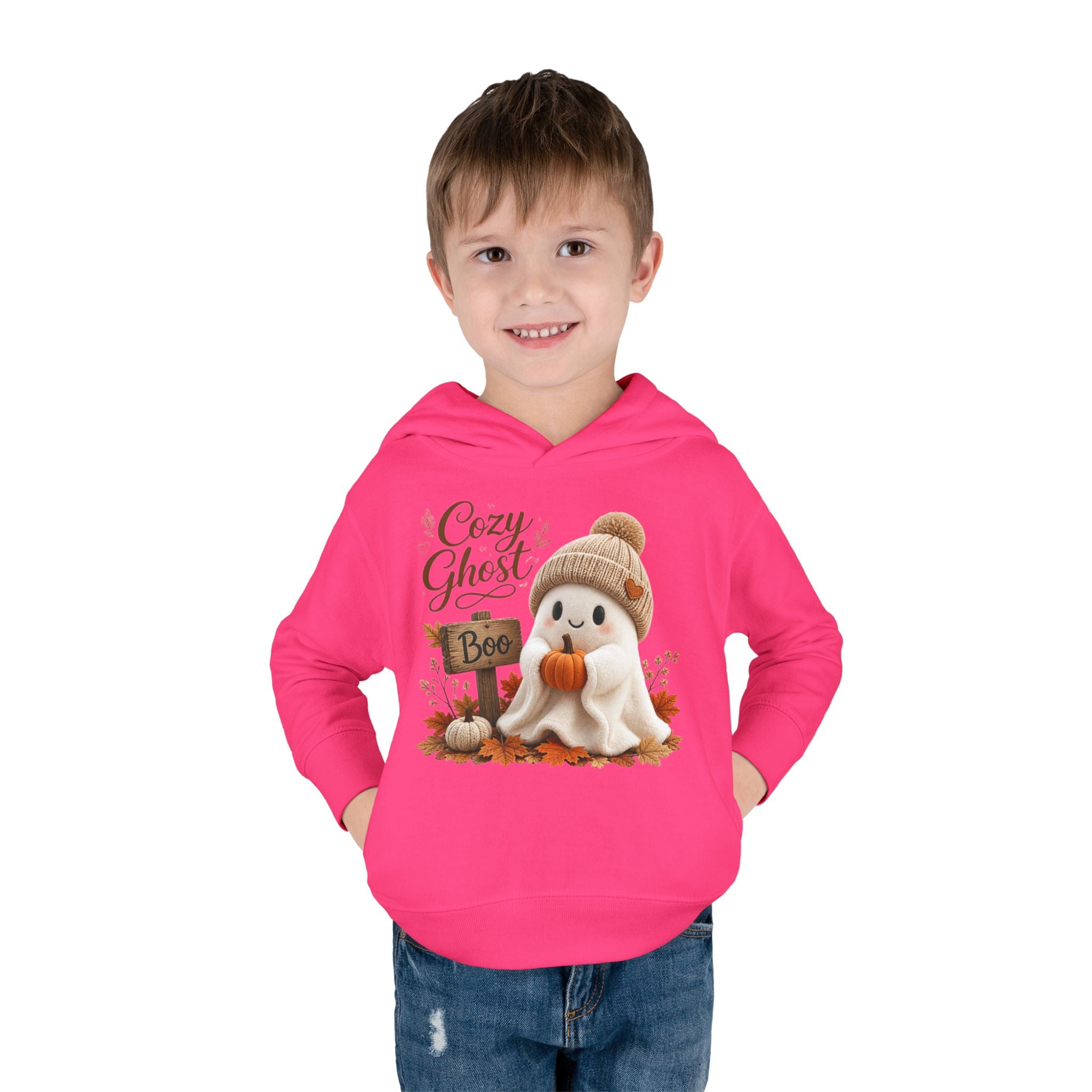 Toddler Hoodie – 'Cozy Ghost' Fall Halloween Pullover