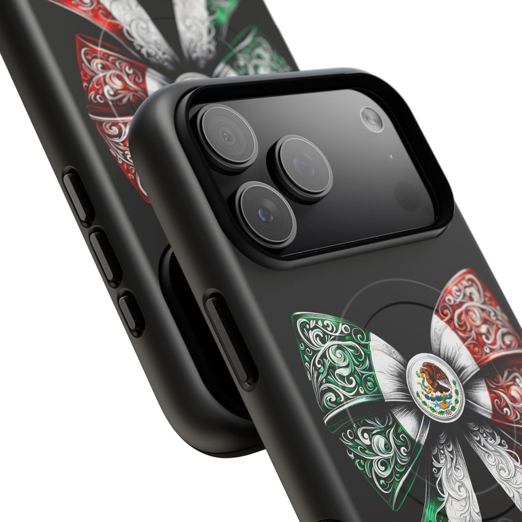 Mexican Flag Bow Tough Magnetic Phone Case — Patriotic Mexico iPhone Cover