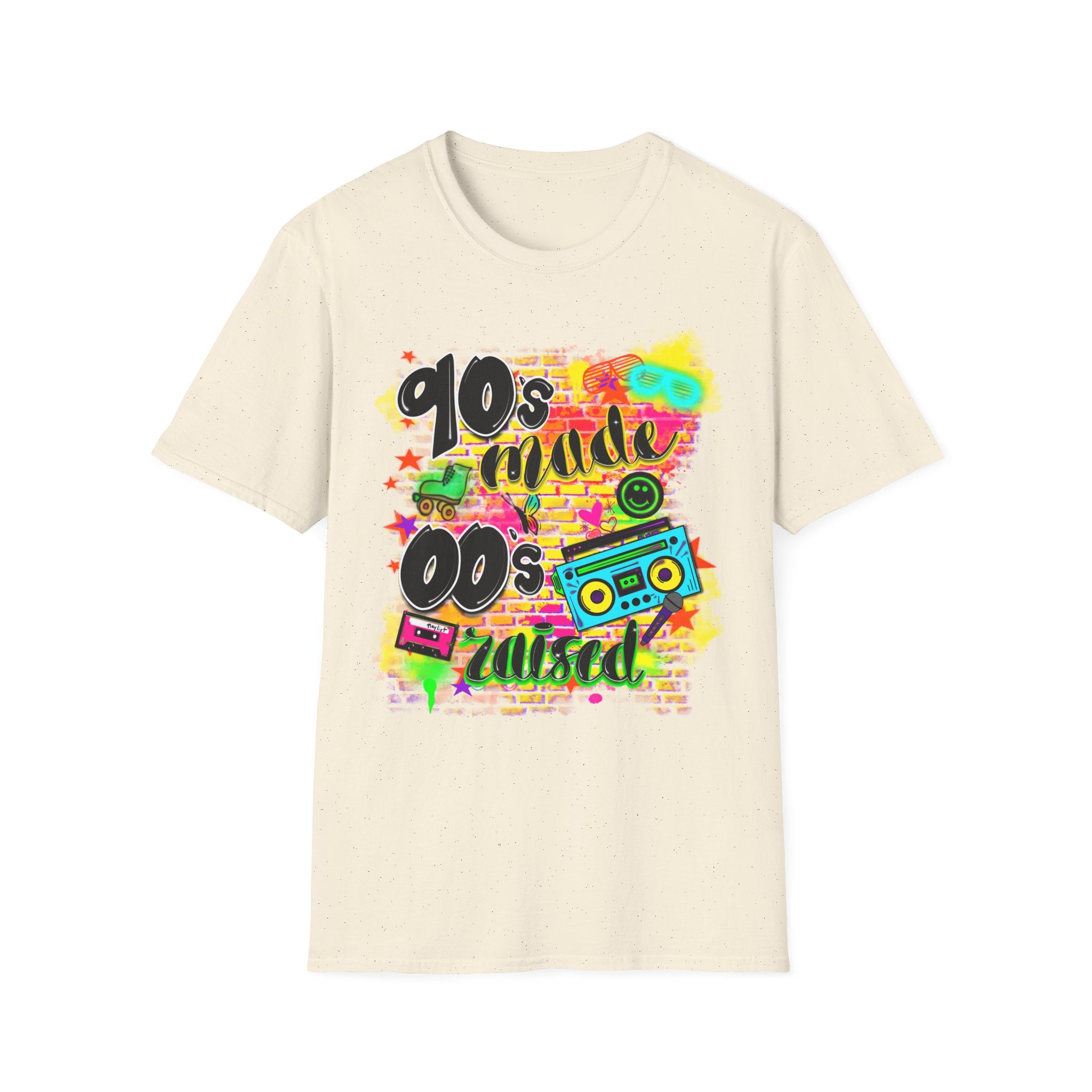 90s Vibes T-Shirt — '90s Made, 00s Raised' Retro Graffiti Tee
