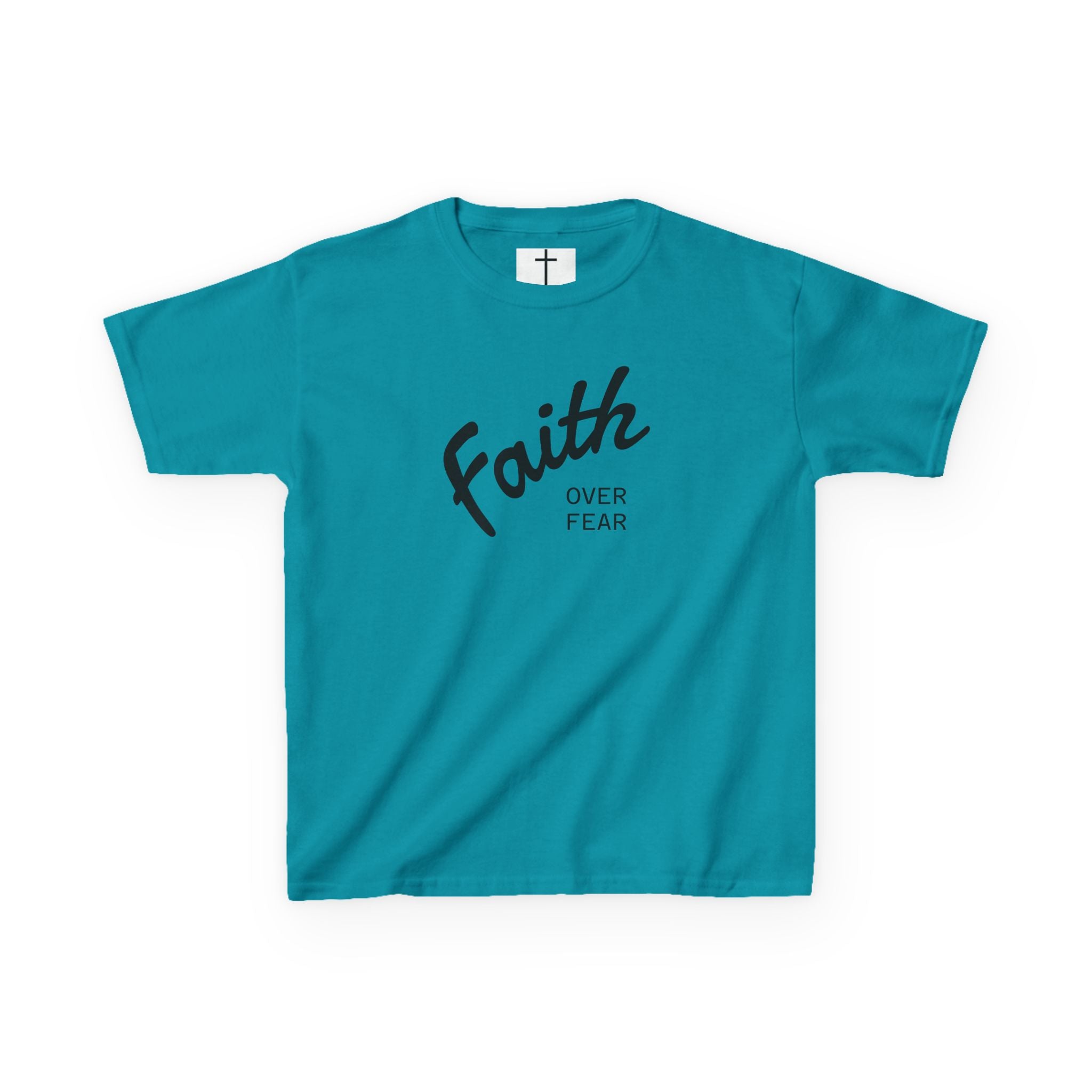 Faith Over Fear Kids T-Shirt | Christian Typography Tee