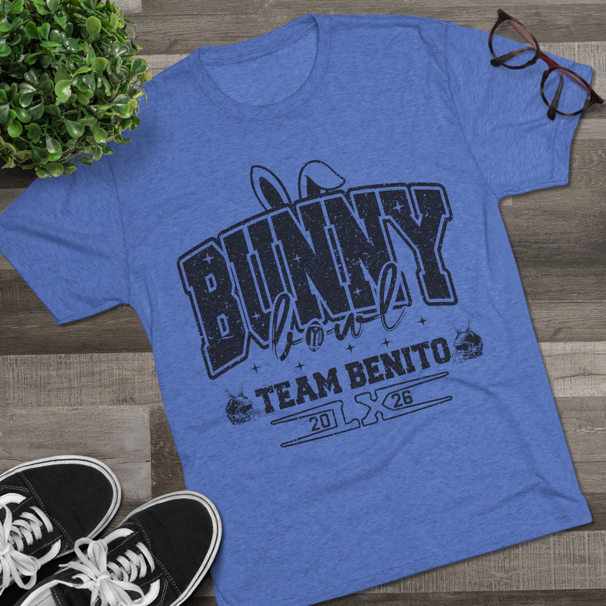 Bunny Bowl Team Benito Tee — Vintage Sports Easter Rabbit Graphic Shirt