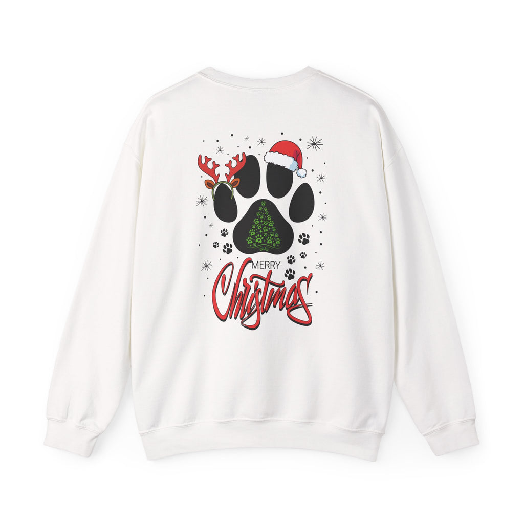 Christmas Paw Print Sweatshirt - Merry Christmas Pet Lover Crewneck