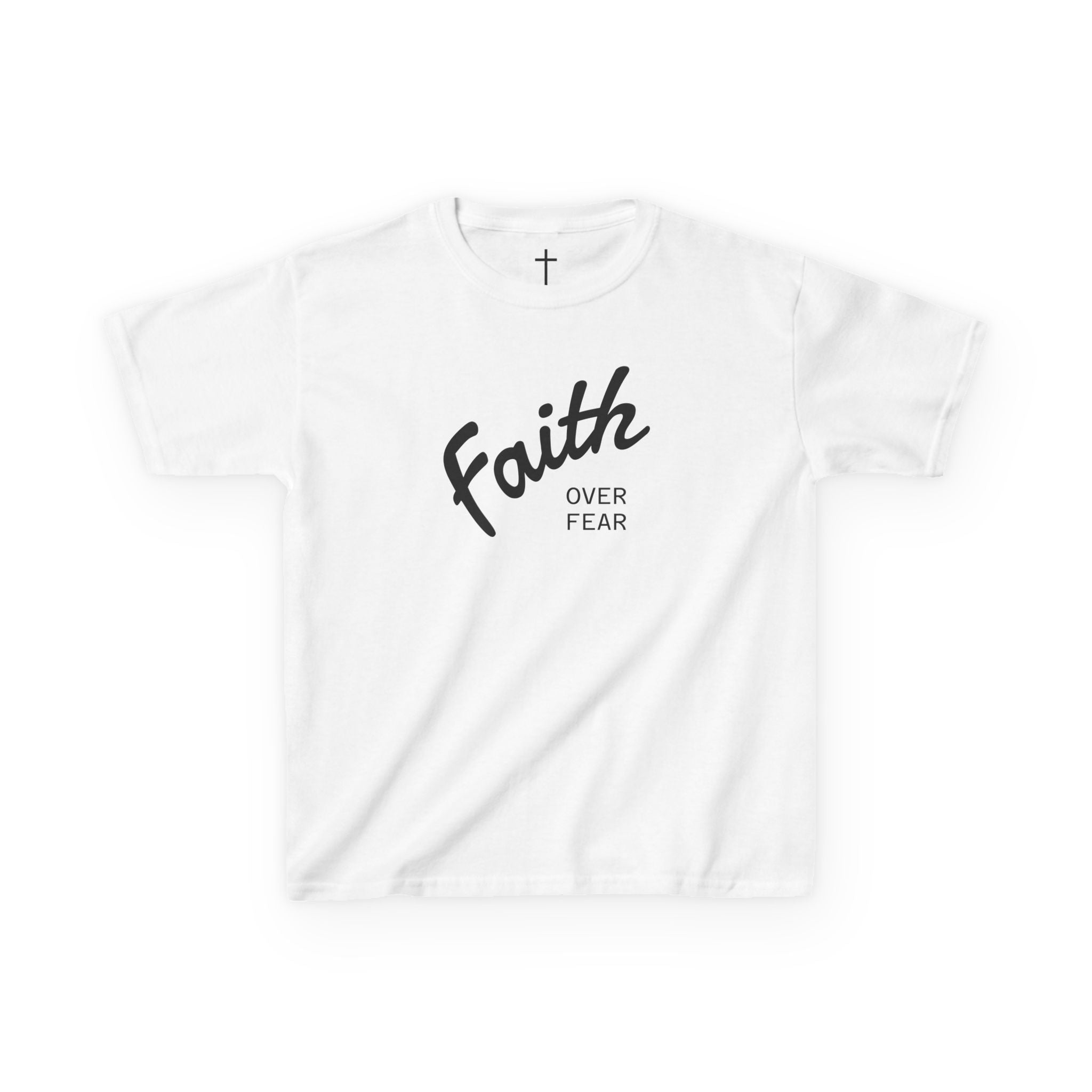 Faith Over Fear Kids T-Shirt | Christian Typography Tee