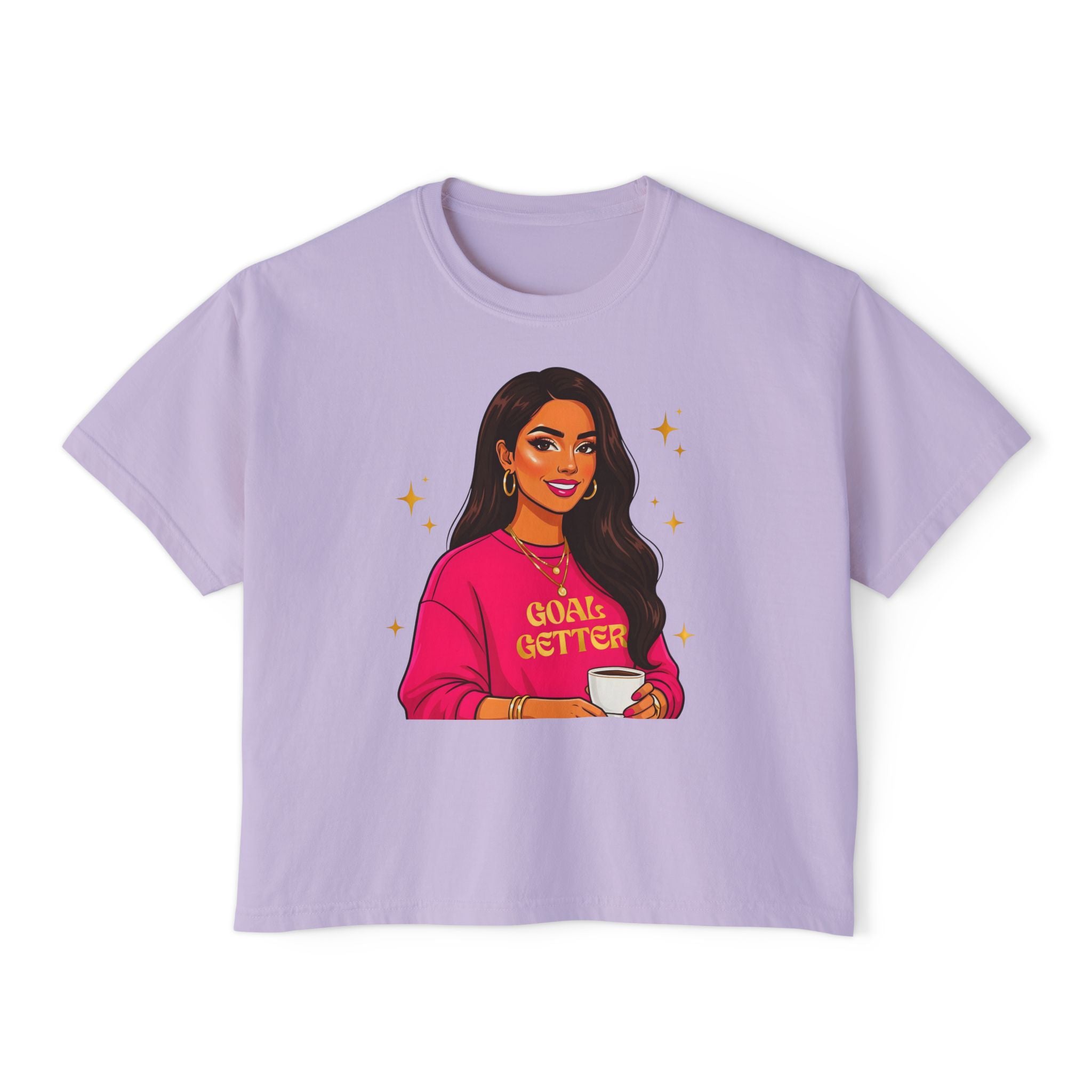 Goal Getter Women's Boxy Tee — Empowering Graphic Crop Top
