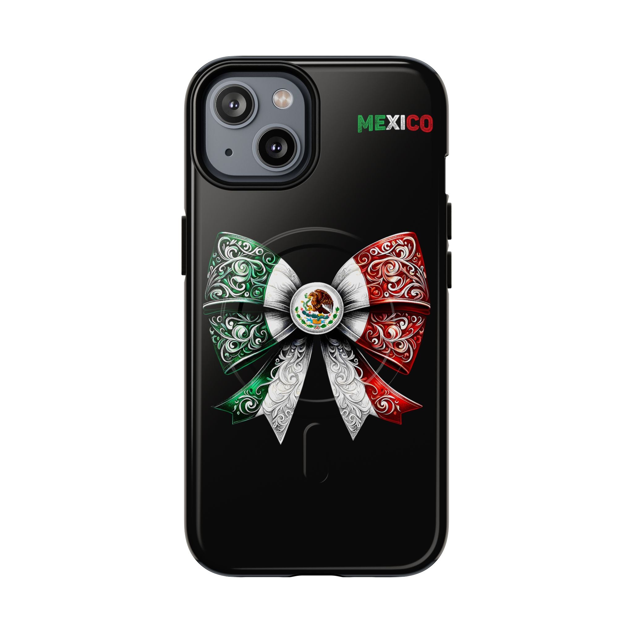 Mexican Flag Bow Tough Magnetic Phone Case — Patriotic Mexico iPhone Cover