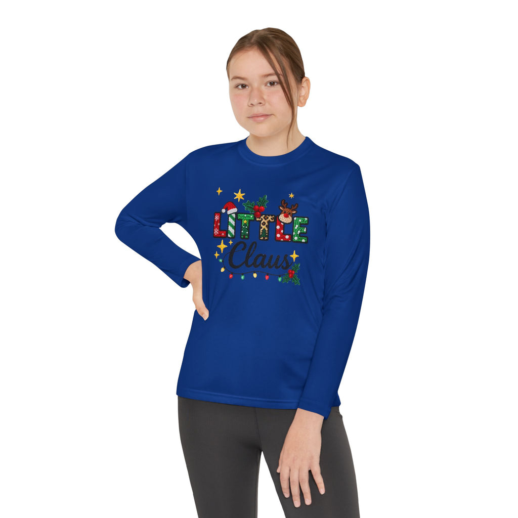 Youth Long Sleeve Tee - "Little Claus" Christmas Kids Shirt